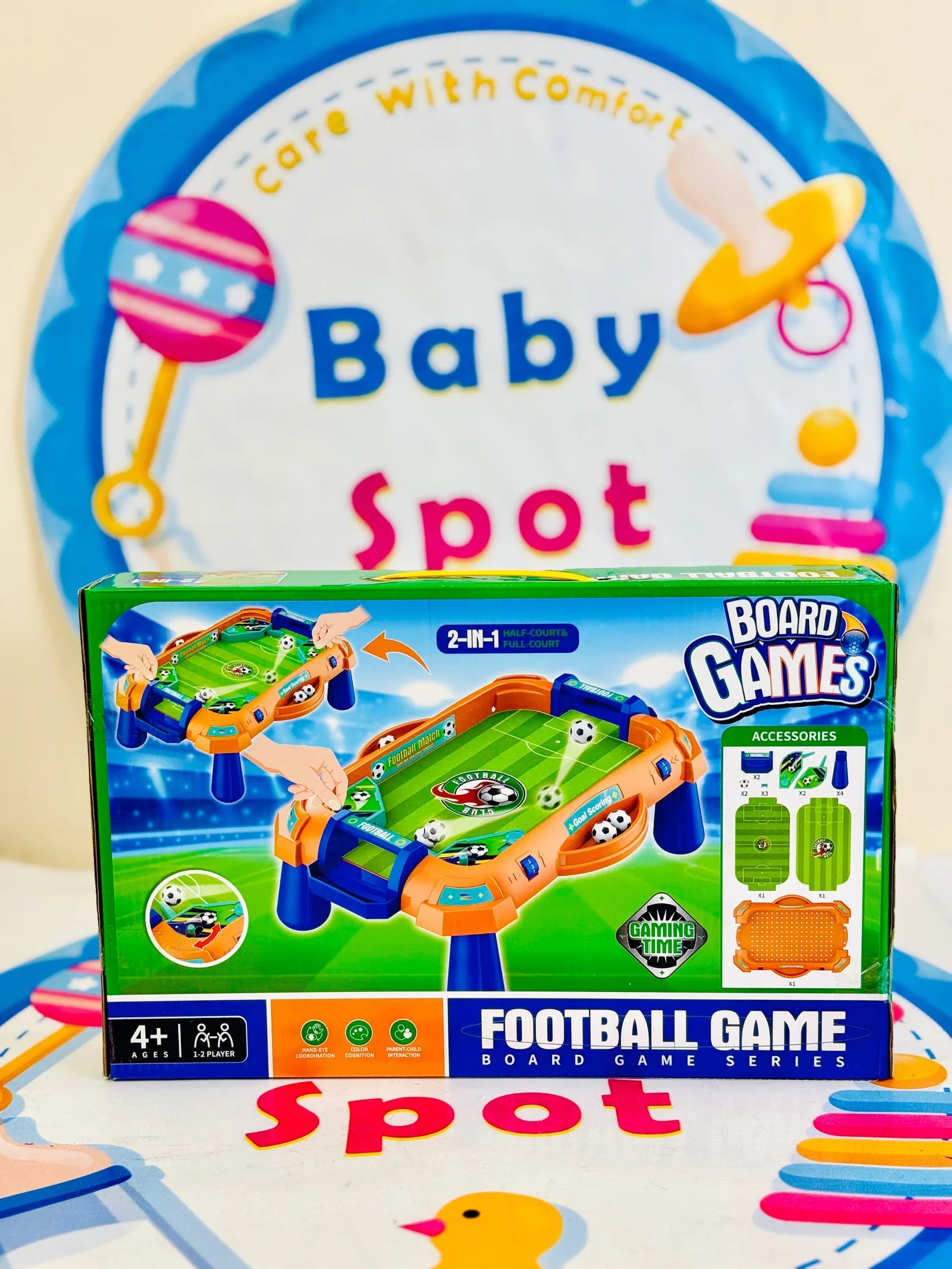2-in-1 Tabletop Football Game Set for Kids – Mini Soccer Board Game with Accessories