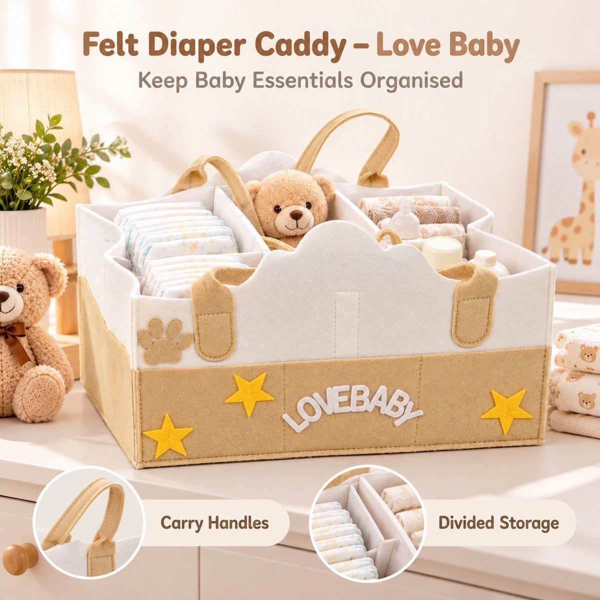 Baby Diaper Caddy Organizer(Original Imported)