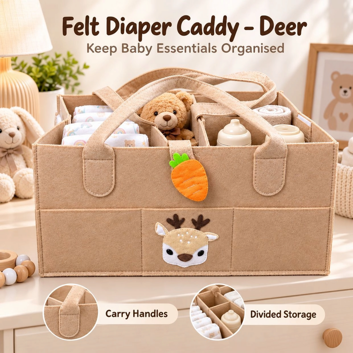 Baby Diaper Caddy Organizer(Original Imported)