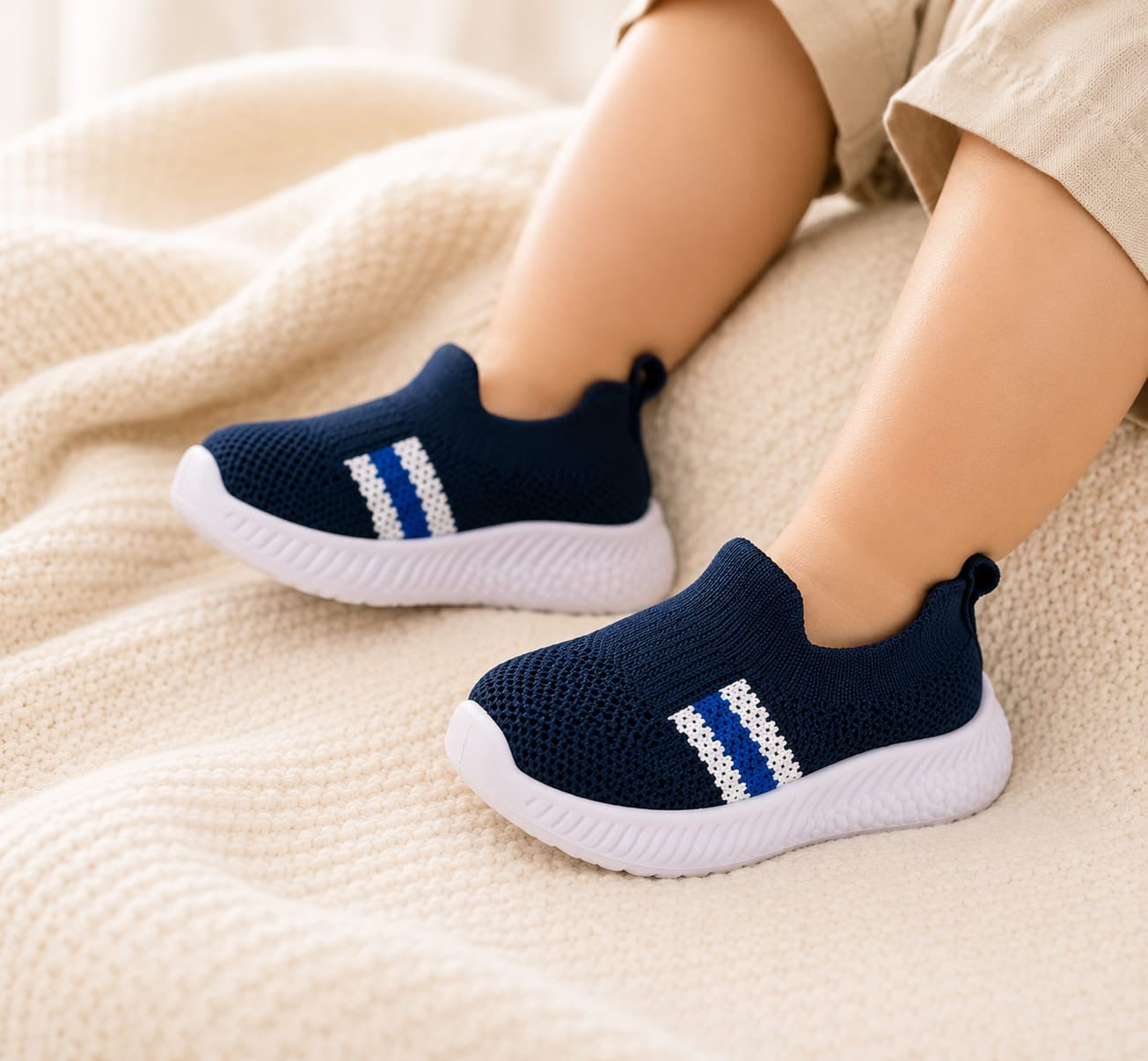 Kids Sneakers, Boys Sneakers, Girls Sneakers, Unisex Kids Shoes, Knitted Sneakers, Slip-On Sneakers, Baby Sneakers, Imported Kids Shoes, Navy Blue Sneakers, Breathable Kids Shoes, Lightweight Sneakers, Soft Sole Shoes, Flexible Sole Shoes, Comfortable Kids Shoes, Everyday Kids Shoes, Casual Sneakers, First Walker Shoes, Baby Walking Shoes, Easy Wear Shoes, Stretch Knit Shoes, Striped Sneakers, White Sole Sneakers, Kids Footwear, Baby Shoes, Sizes 17-21, Little Spot Shoes