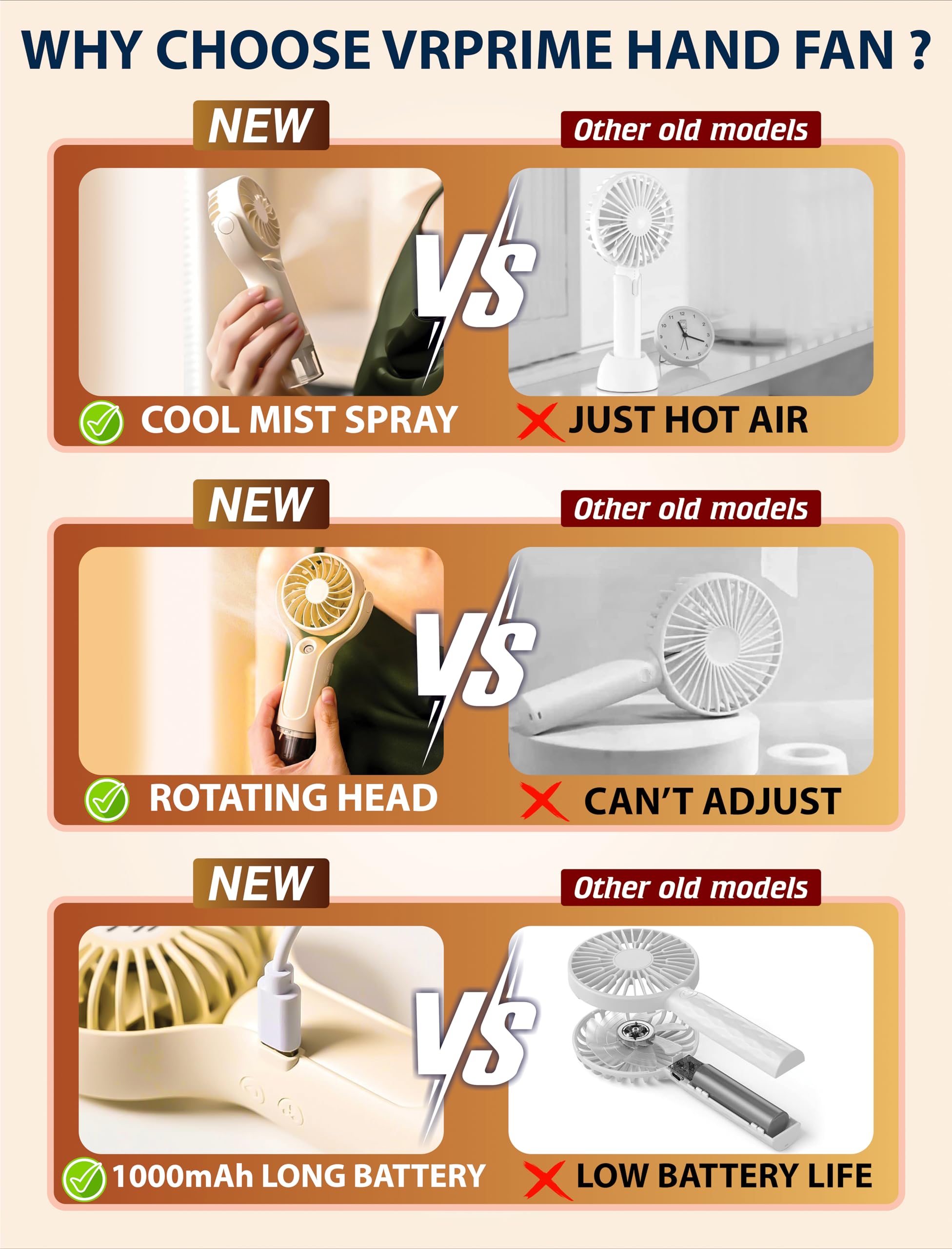 Mega electric hand fans with mist