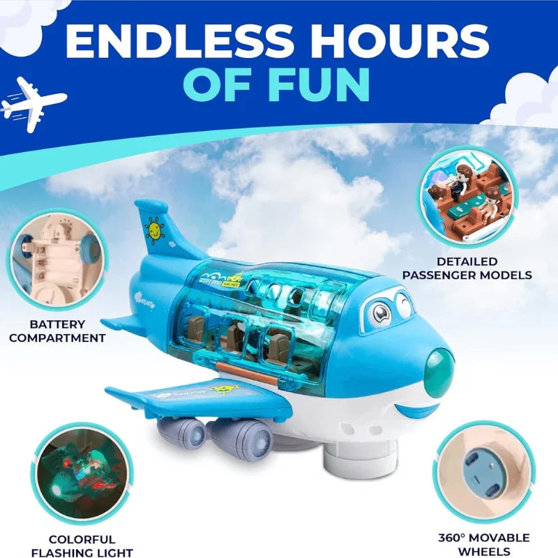 Bump & Go Airplane Toy – Lights, Sounds & Endless Fun! ✈️✨