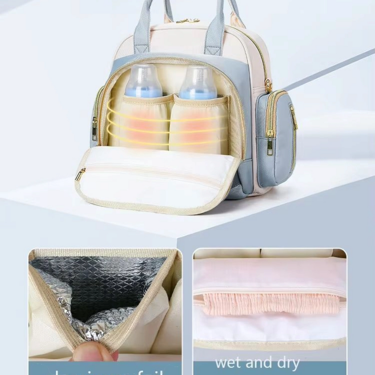 Luxury Multi-function Mother Backpack Waterproof Diaper Bag Fashion Mummy Baby Bag