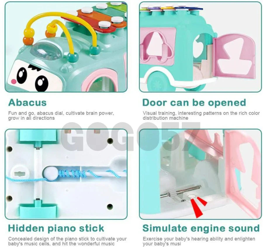 🎶 Huanger 3-in-1 Musical Xylophone Bus – Fun & Learning in One! 🚌