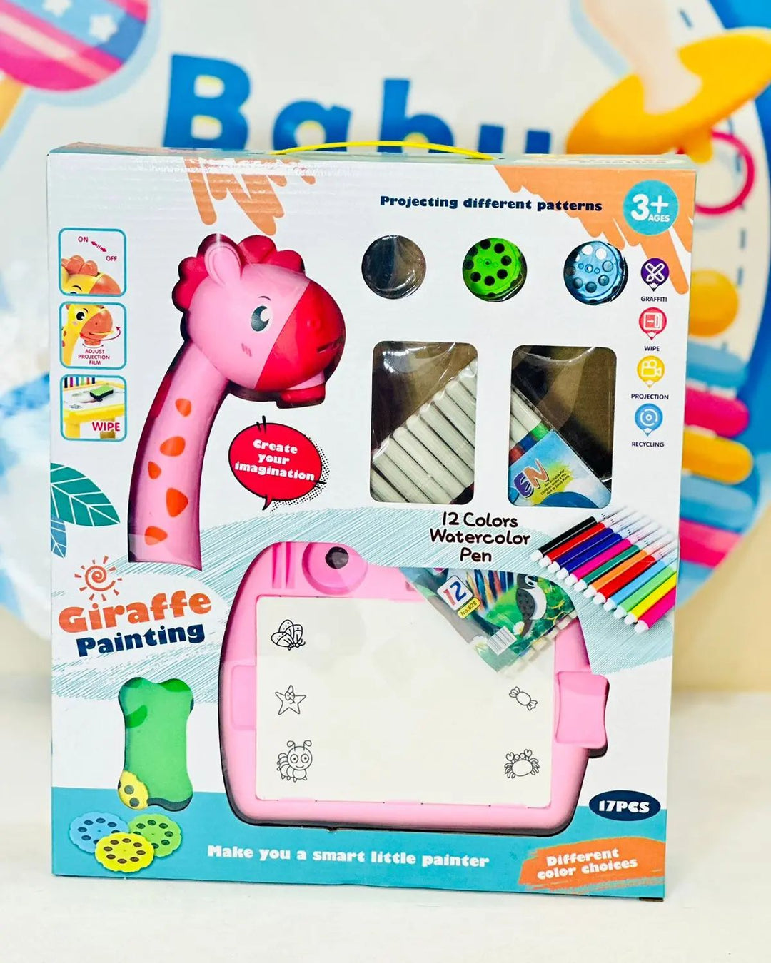 Giraffee painting table Pink