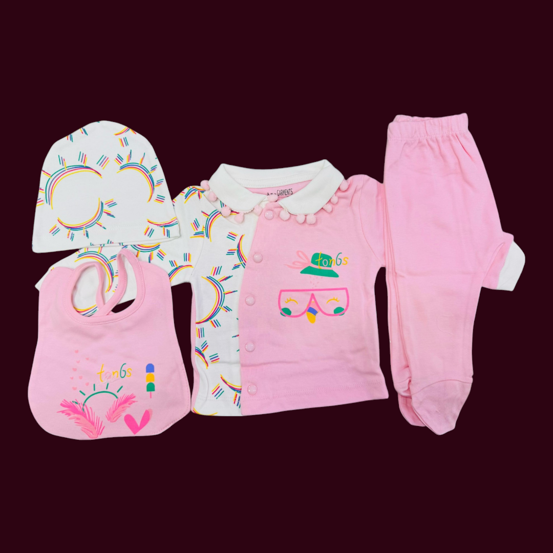 πΆβ¨ Premium Summer Baby Starter Set β 4-Piece Collection! βοΈπ
Give your newborn the perfect summer comfort with our premium 4-piece baby starter set! Designed with soft & breathable fabric, this set is an essential for every babyβs wardrobe.
π Features & Benefits:
β Complete Set β Includes shirt, trouser, bib, and cap for a coordinated look.
β Premium Summer Fabric β Lightweight & breathable for ultimate comfort.
β Super Soft & Gentle β Perfect for newbornβs delicate skin.
β Adorable & Practical β Styl