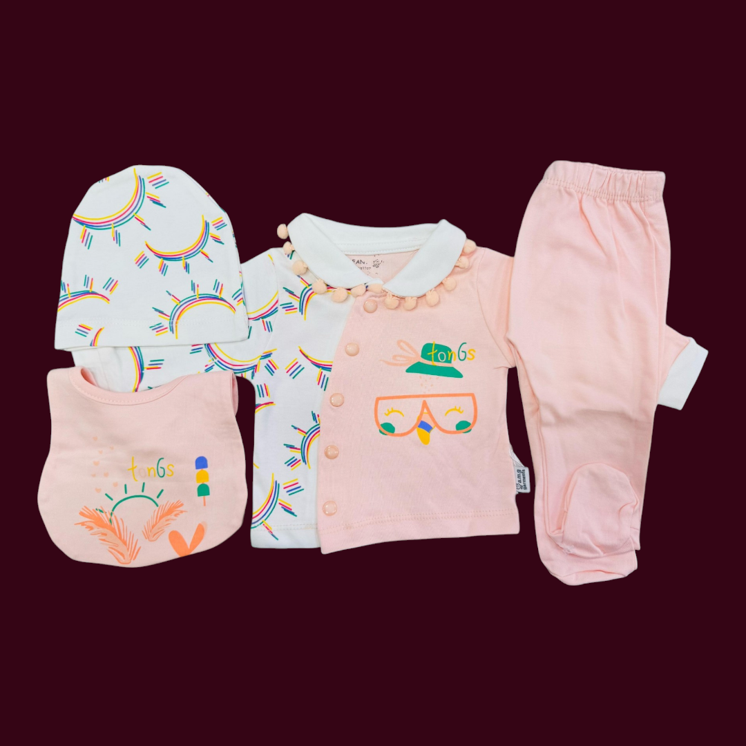 πΆβ¨ Premium Summer Baby Starter Set β 4-Piece Collection! βοΈπ
Give your newborn the perfect summer comfort with our premium 4-piece baby starter set! Designed with soft & breathable fabric, this set is an essential for every babyβs wardrobe.
π Features & Benefits:
β Complete Set β Includes shirt, trouser, bib, and cap for a coordinated look.
β Premium Summer Fabric β Lightweight & breathable for ultimate comfort.
β Super Soft & Gentle β Perfect for newbornβs delicate skin.
β Adorable & Practical β Styl