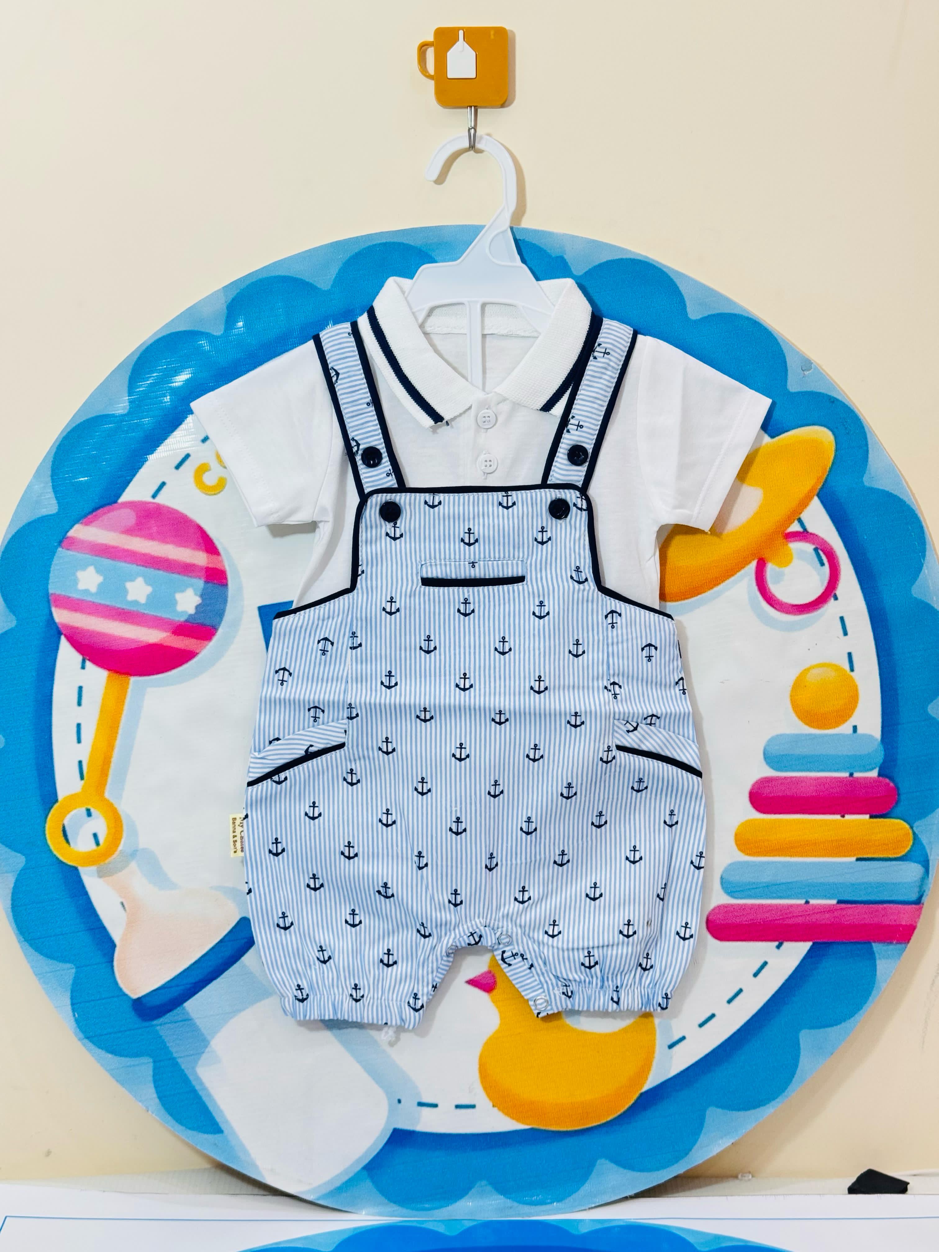 Imported Baby Rompers Collection – Premium Quality
Your baby’s comfort meets adorable sailor-style fashion!
• Sizes: 0-3 & 3-6 6-9 months
• Price: Rs. 1450 only
• Designs: Cute anchor prints with buttoned suspenders
• Fabric: Soft, breathable imported material – ideal for summer
These premium baby rompers are perfect for everyday wear or special outings. The overall style with collared shirt gives a charming look while ensuring maximum comfort for your newborn.
Order now from Pakistan’s favorite baby onl