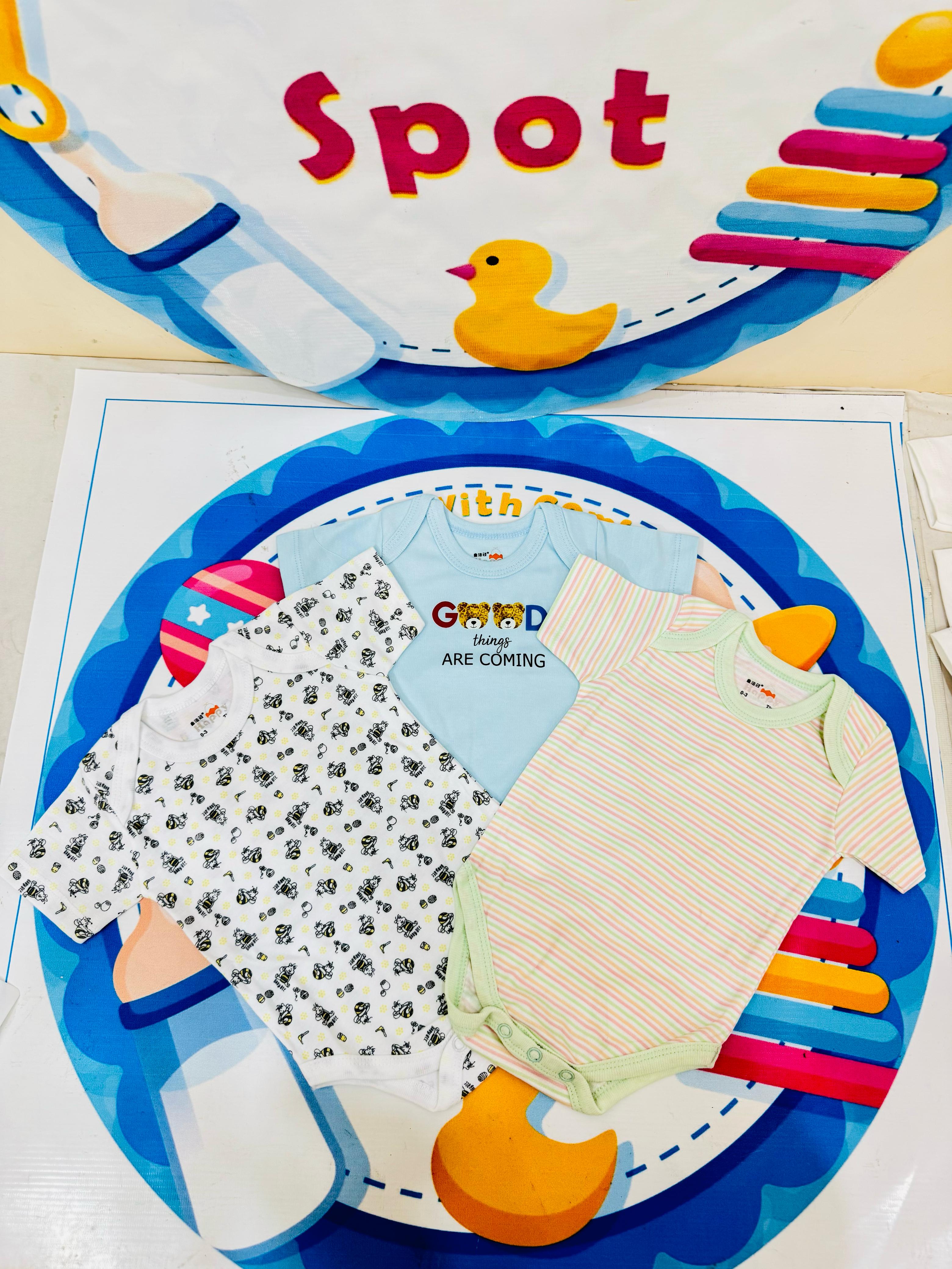 Baby Bodysuits Collection – Set of 3 (Half Sleeves)