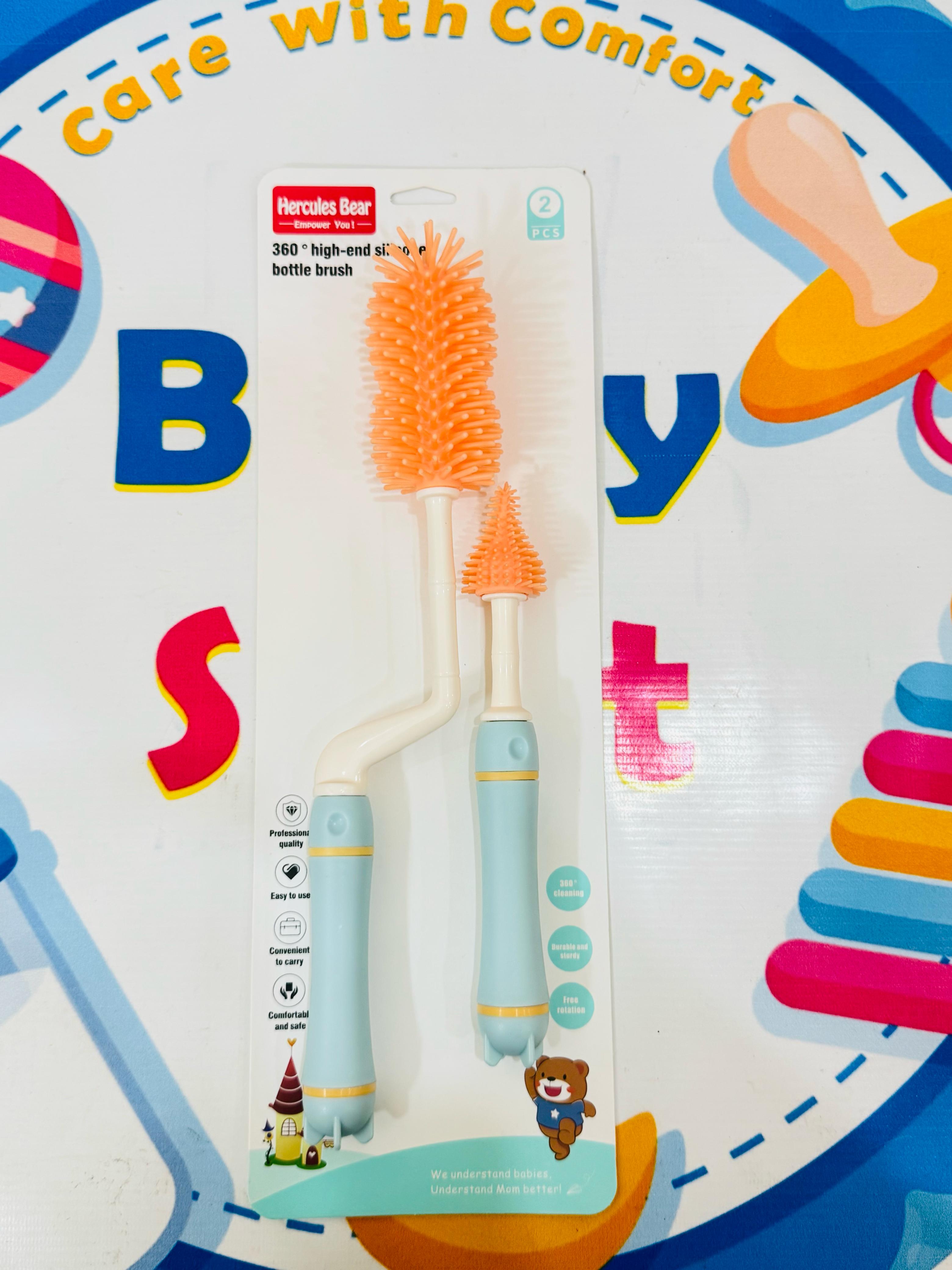 🍼✨ Premium Silicone Baby Feeder Brushes (360° Rotation) ✨🍼
Your baby's hygiene starts with the perfect clean! 👶💧
Introducing our high-end silicone bottle brush set – designed for effortless cleaning, maximum hygiene, and mom-approved convenience 💕
🔹 Product Features:
✔️ 360° Rotation for deep cleaning
✔️ Made from soft, durable & food-grade silicone
✔️ Scratch-free & safe for all bottle types
✔️ Ergonomic grip – easy to handle
✔️ Includes 2 brushes – for bottle + nipple
✔️ Anti-bacterial & heat-resi