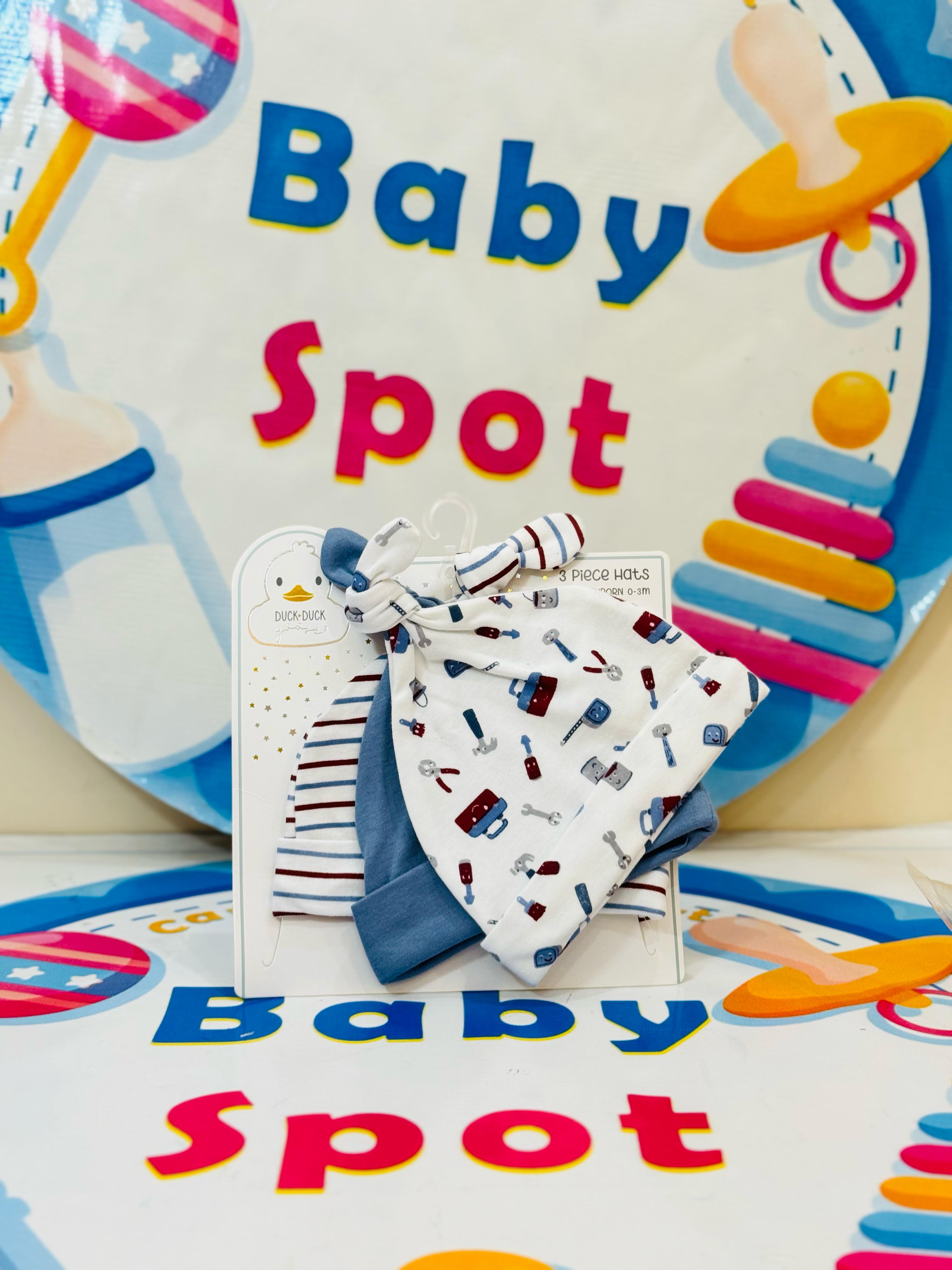 👶 Premium Branded Baby Knotted Caps – Pack of 3! 🎀
Keep your newborn cozy and stylish with our premium range branded baby knotted caps collection. Perfect for delicate little heads, these caps combine comfort and charm.
Product Details:
🔸 Pack of 3 Knotted Caps – Stylish designs in one bundle for everyday wear.
🔸 Soft & Gentle Fabric – Made from premium, baby-friendly material for ultimate comfort.
🔸 Adjustable Knotted Style – Easy to adjust for a snug and secure fit.
🔸 Adorable Designs – Cute a