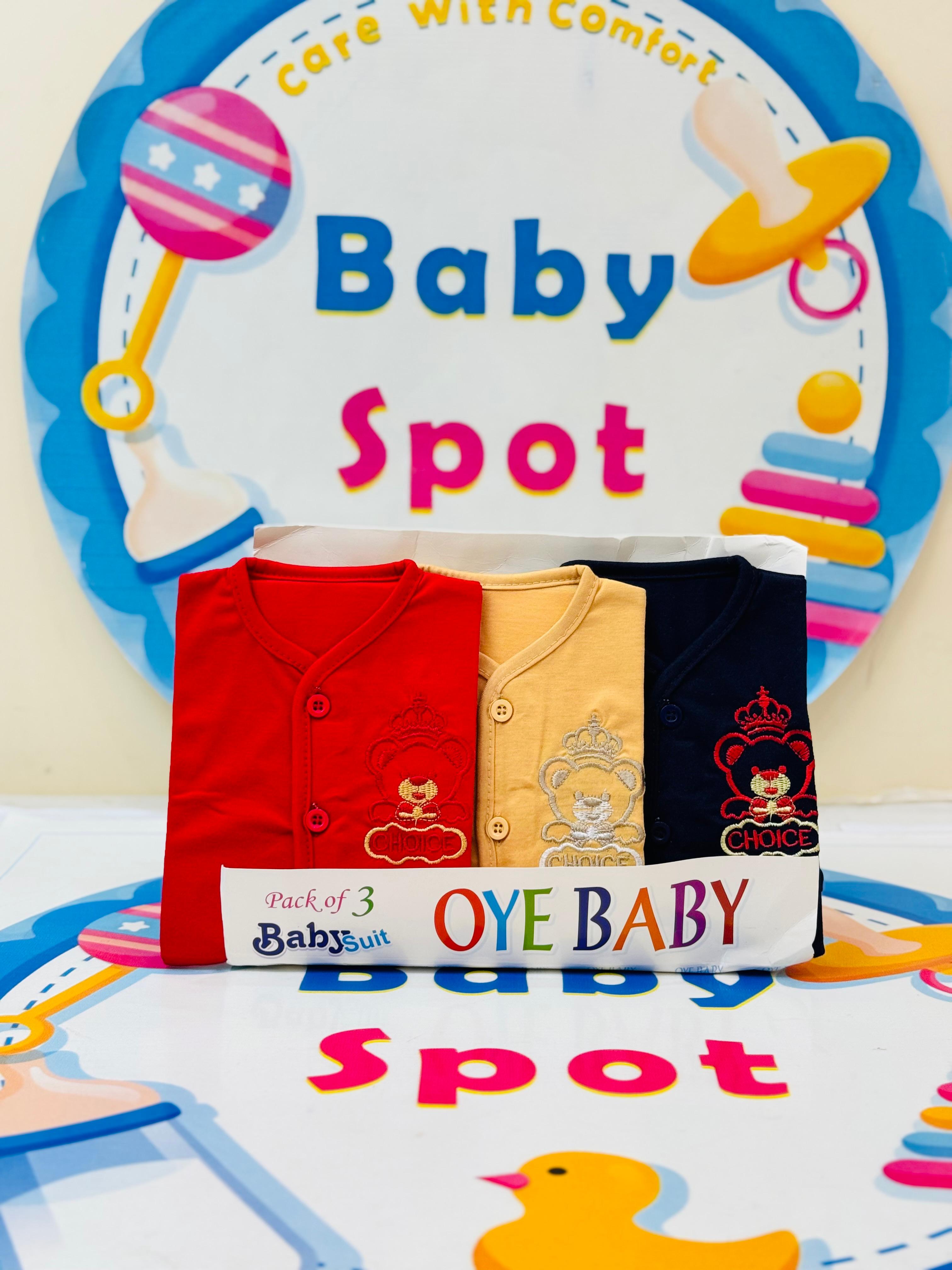 Baby Suits Set – Pack of 3 with Matching Cap