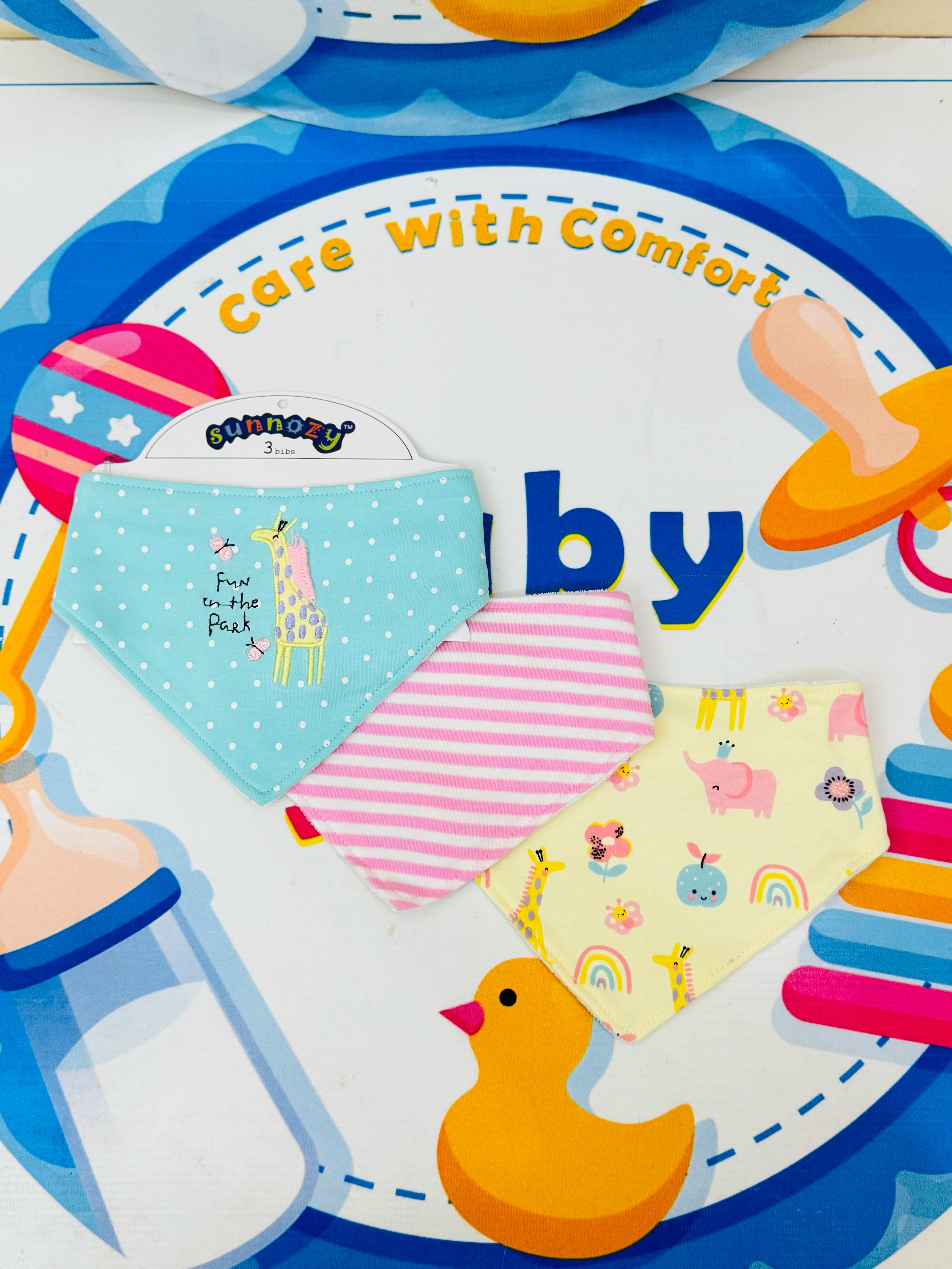 Sunnozy Premium Bandana Bibs – Set of 3