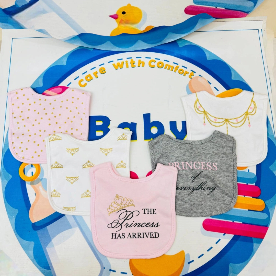 Hudson Branded Fancy Baby Bibs โ Pack of 5