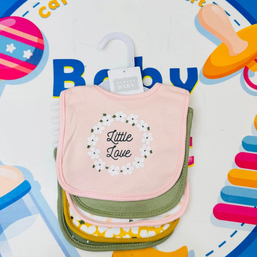 Hudson Branded Fancy Baby Bibs โ Pack of 5