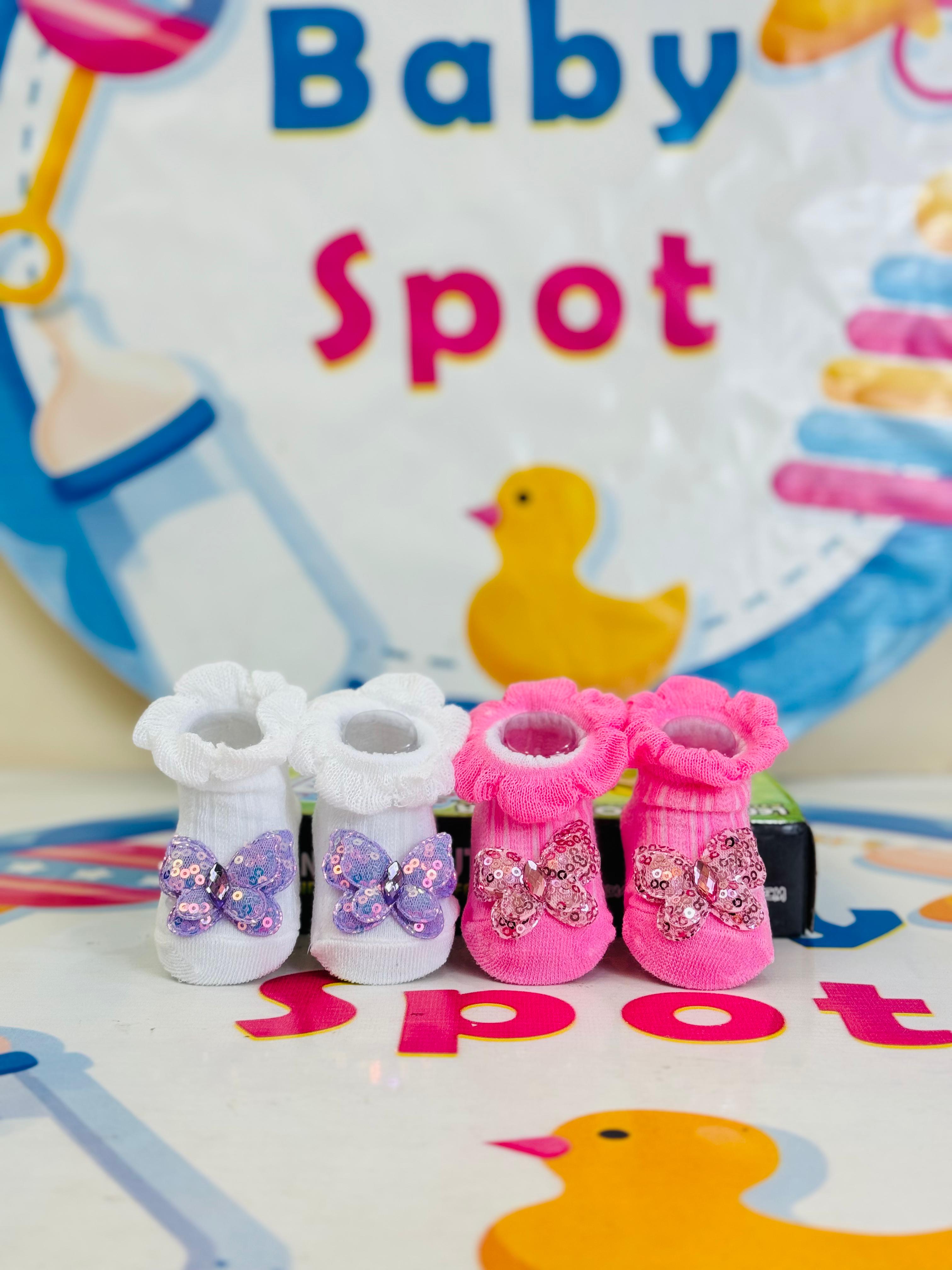 Bebe Fevor Branded Pack of 2 Socks Botties