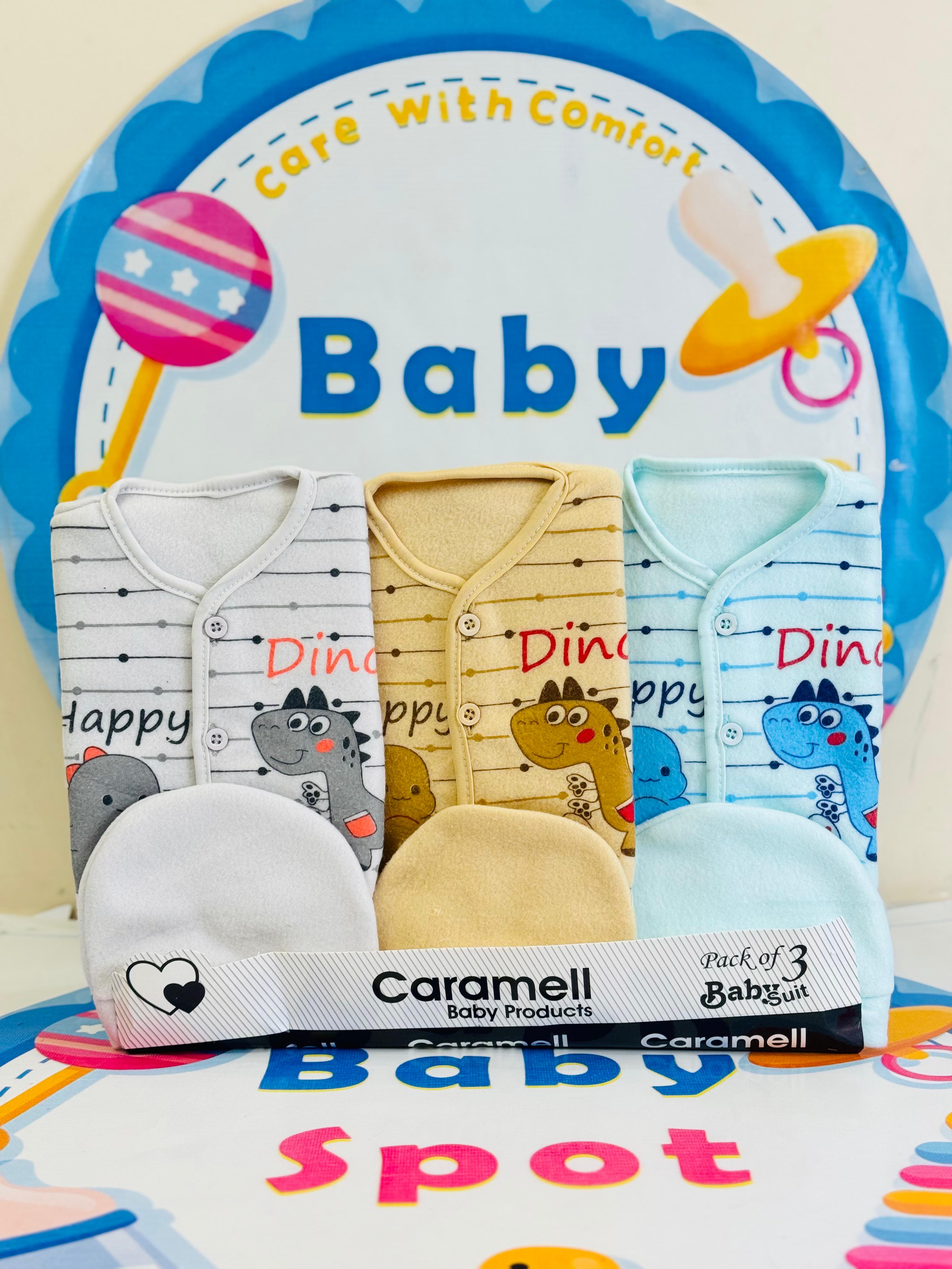 Winter Baby Suits Set β Pack of 3 with Matching Cap