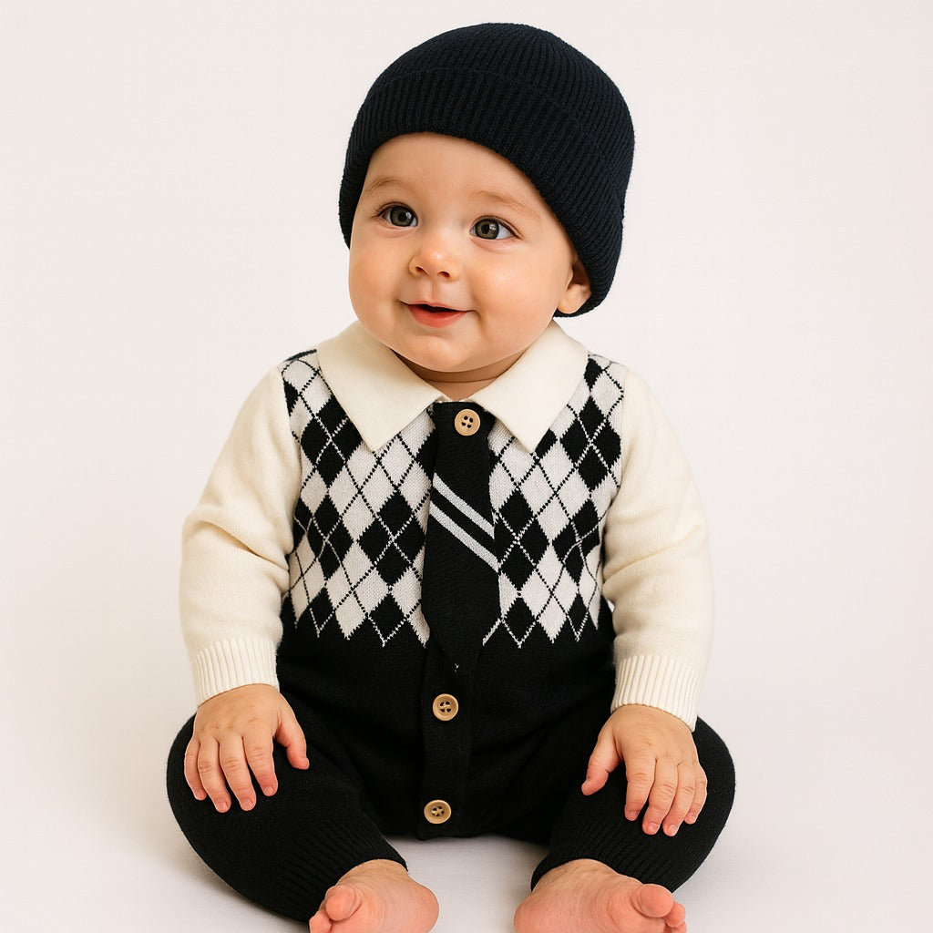 Imported Woolen Baby Rompers with cap