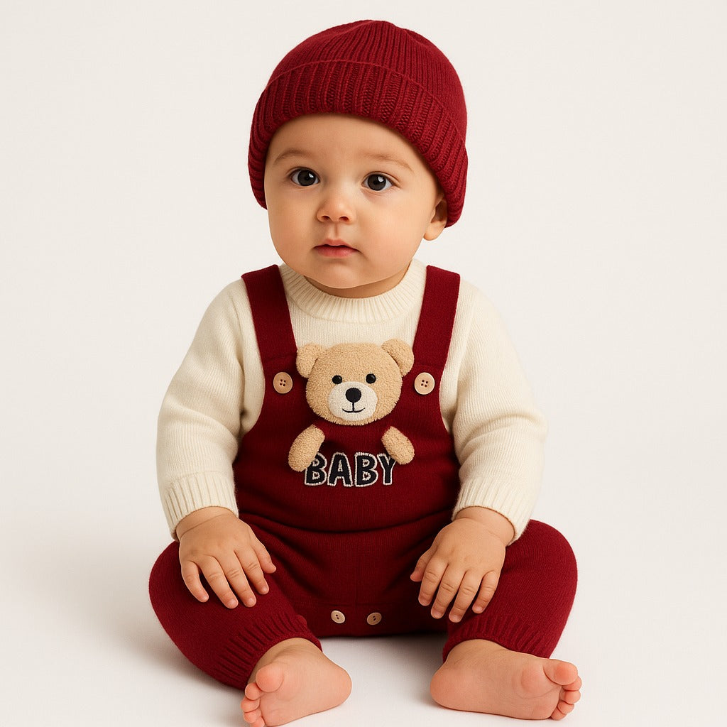 Imported Woolen Baby Rompers with cap