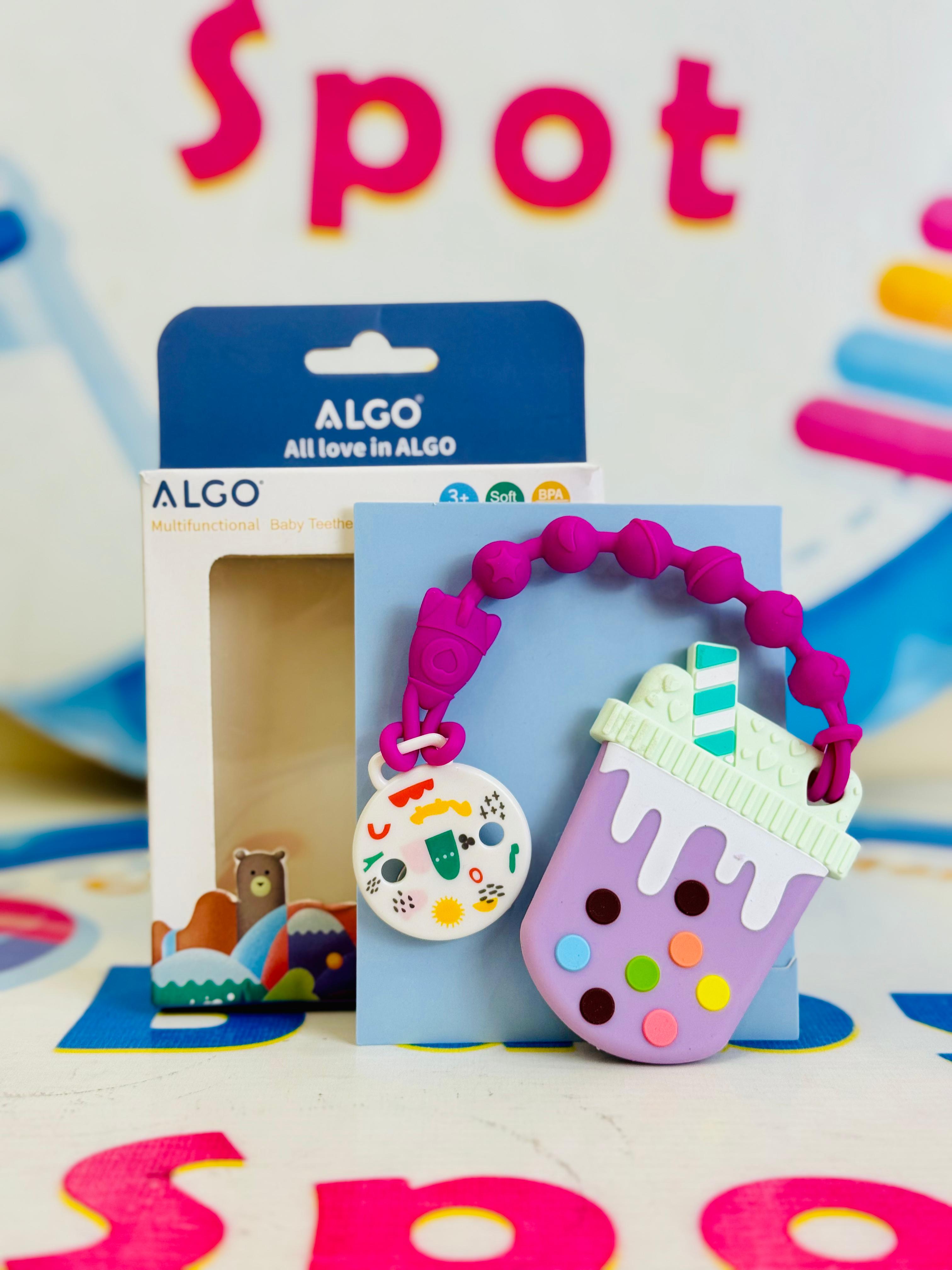 Silicone Baby Teether with Clip Chain β Ice Cream Edition