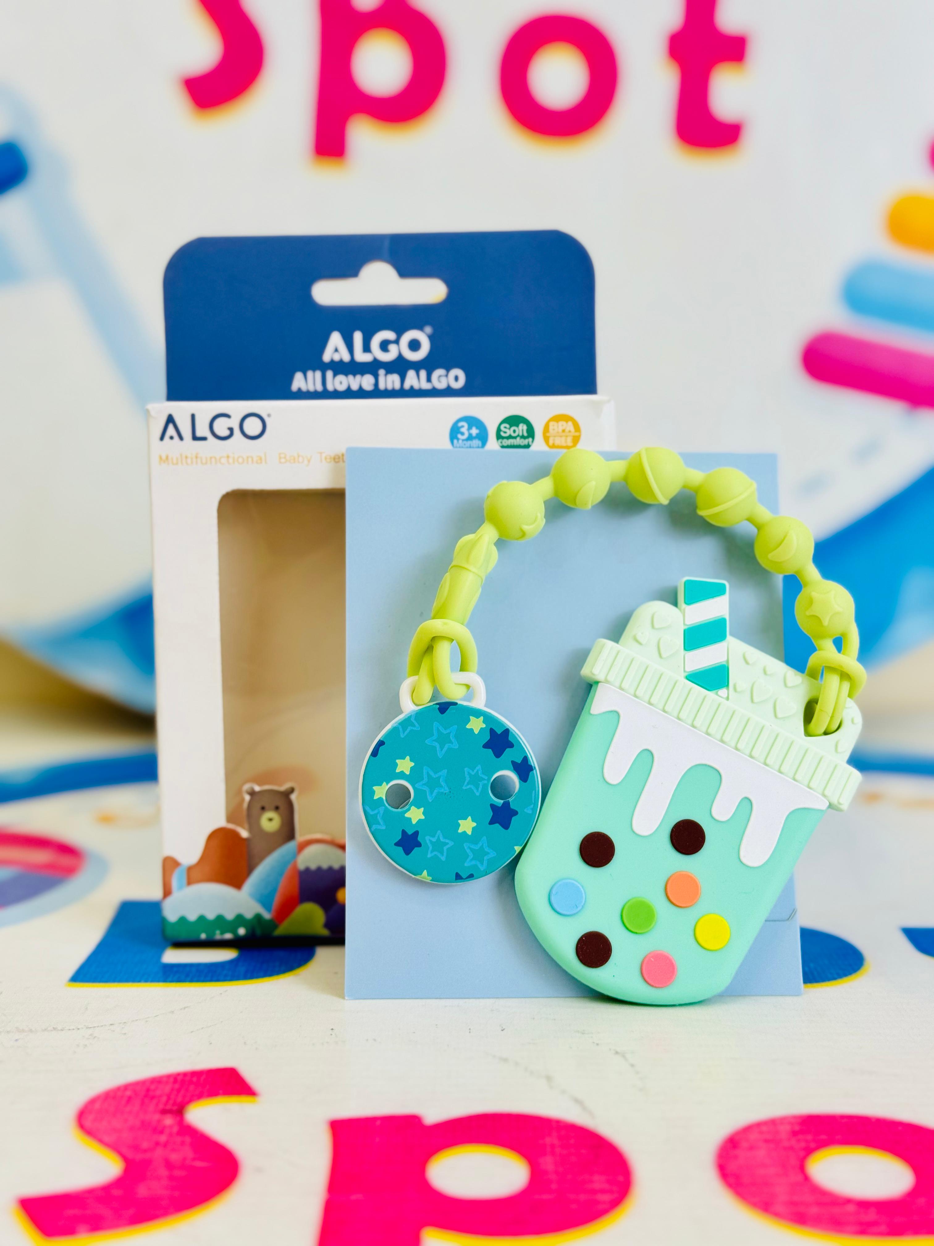 Silicone Baby Teether with Clip Chain β Ice Cream Edition