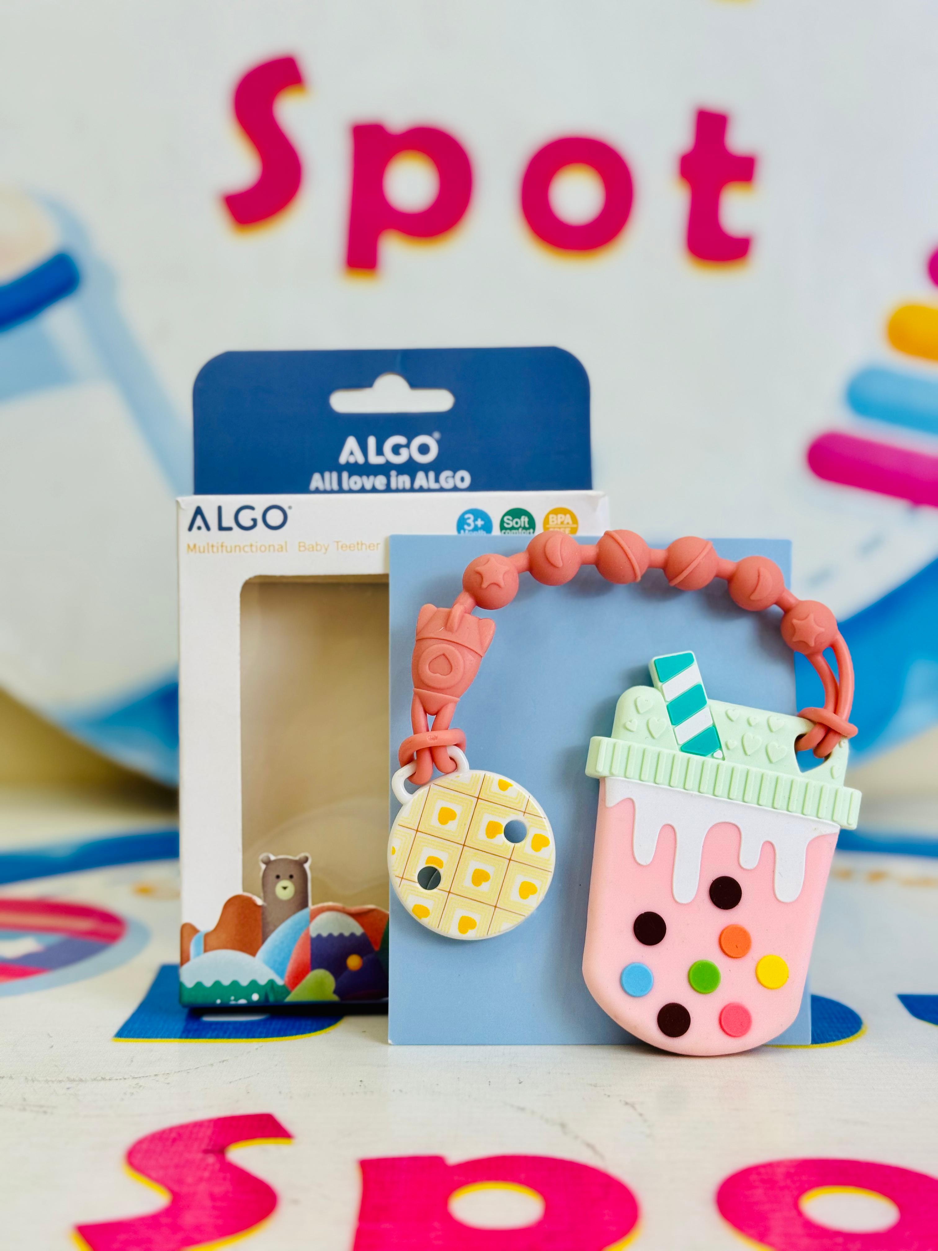 Silicone Baby Teether with Clip Chain β Ice Cream Edition
