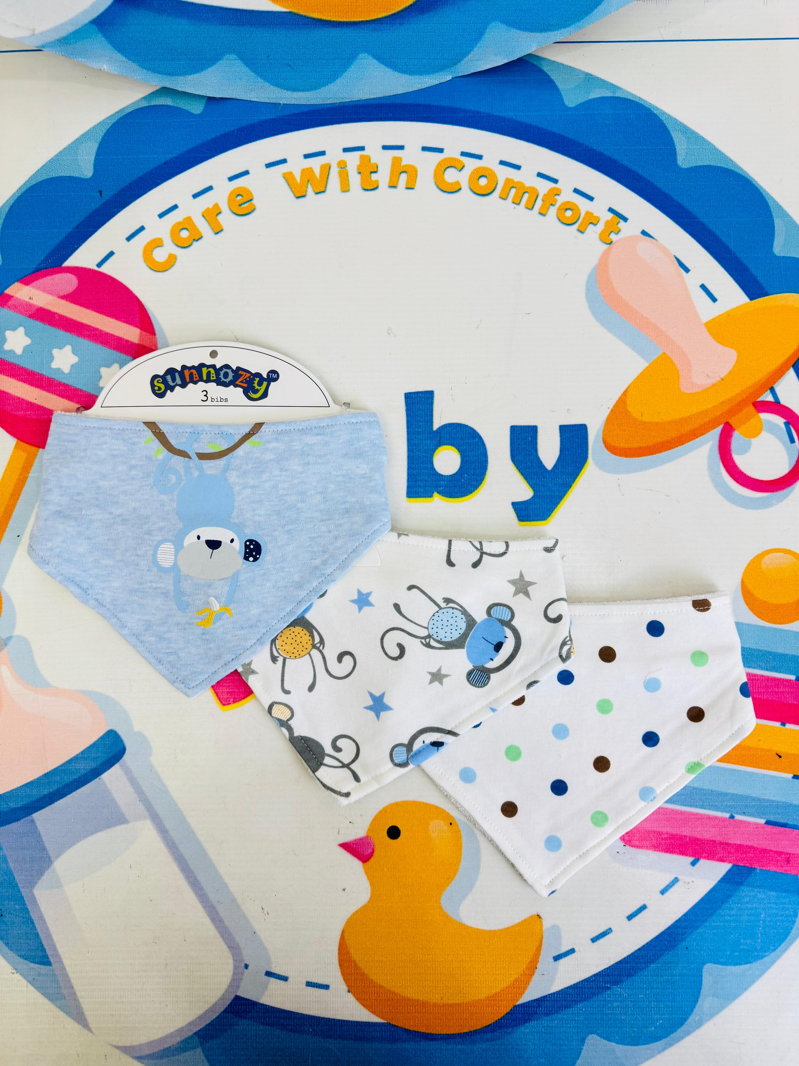 Sunnozy Premium Bandana Bibs – Set of 3