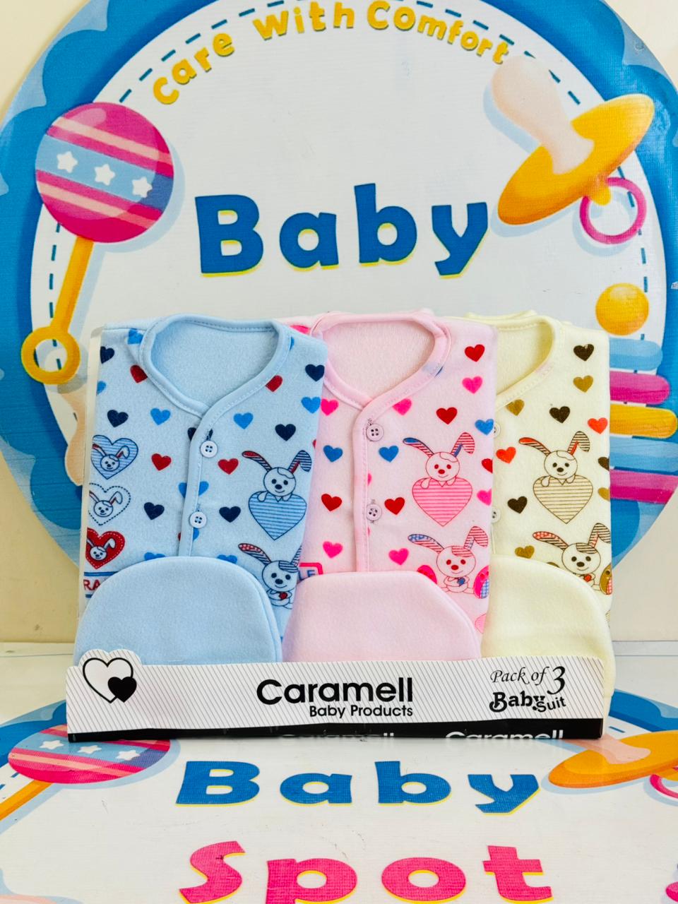 Winter Baby Suits Set β Pack of 3 with Matching Cap