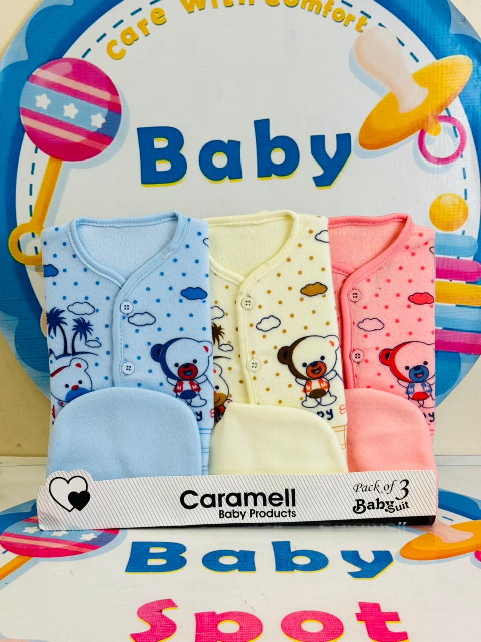 Winter Baby Suits Set ā Pack of 3 with Matching Cap