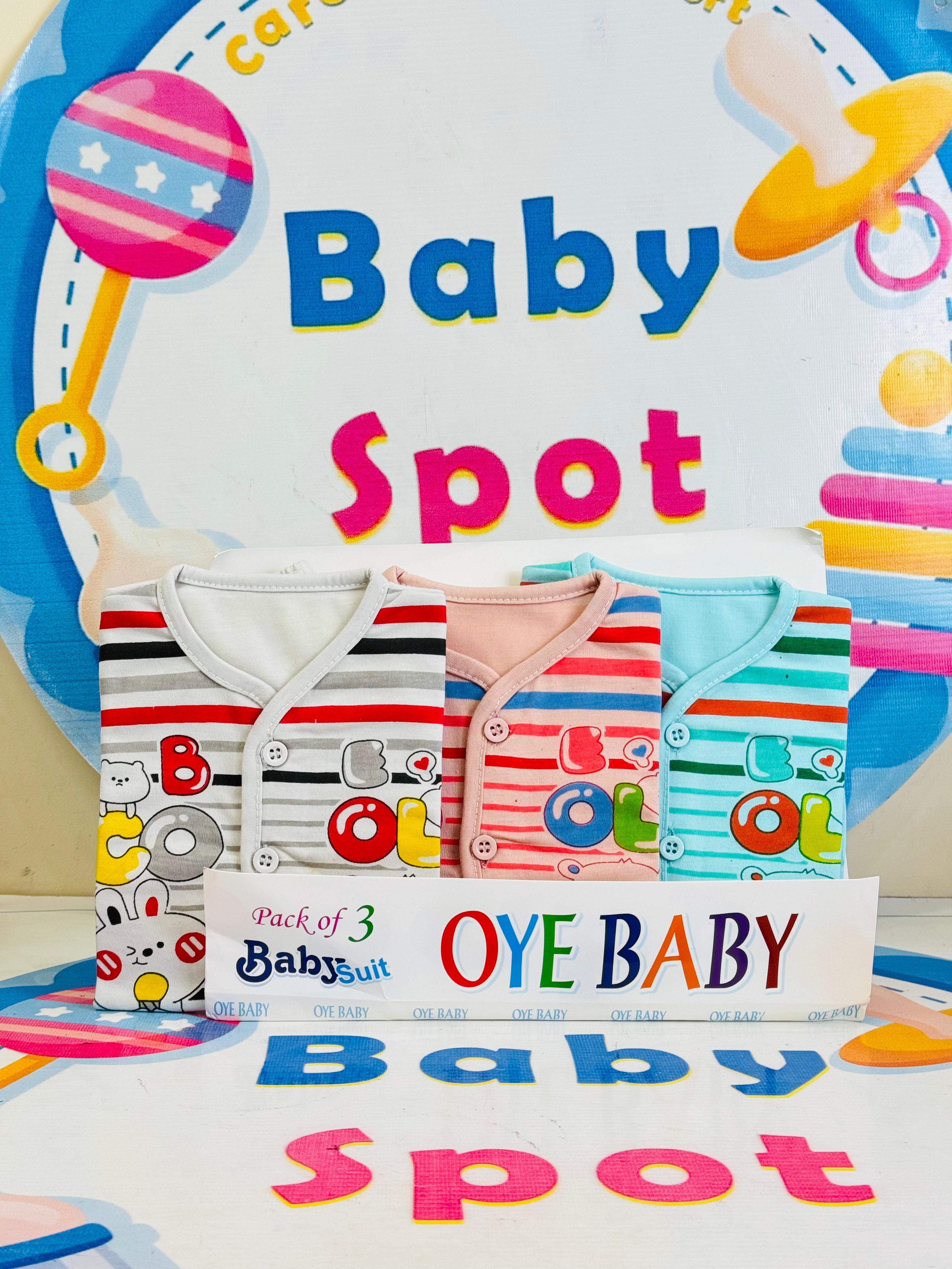 Baby Suits Set – Pack of 3 with Matching Cap