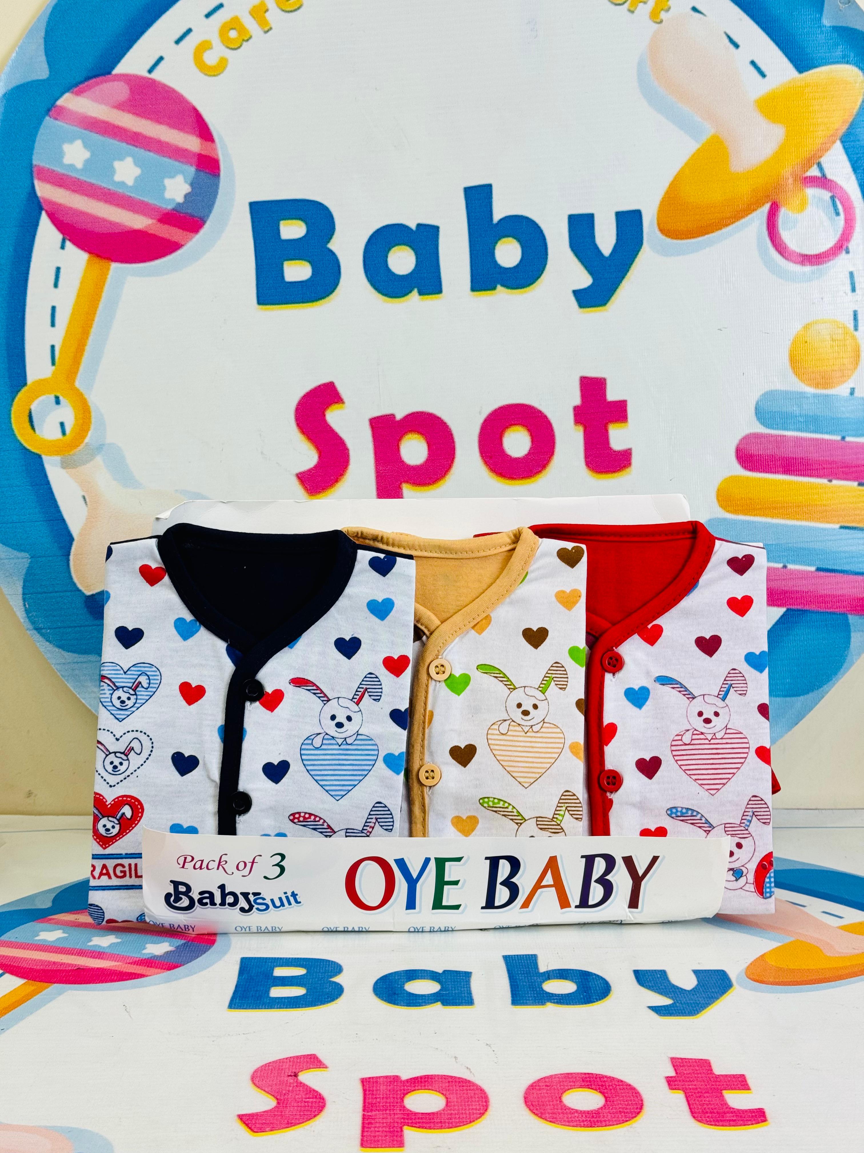 Baby Suits Set – Pack of 3 with Matching Cap