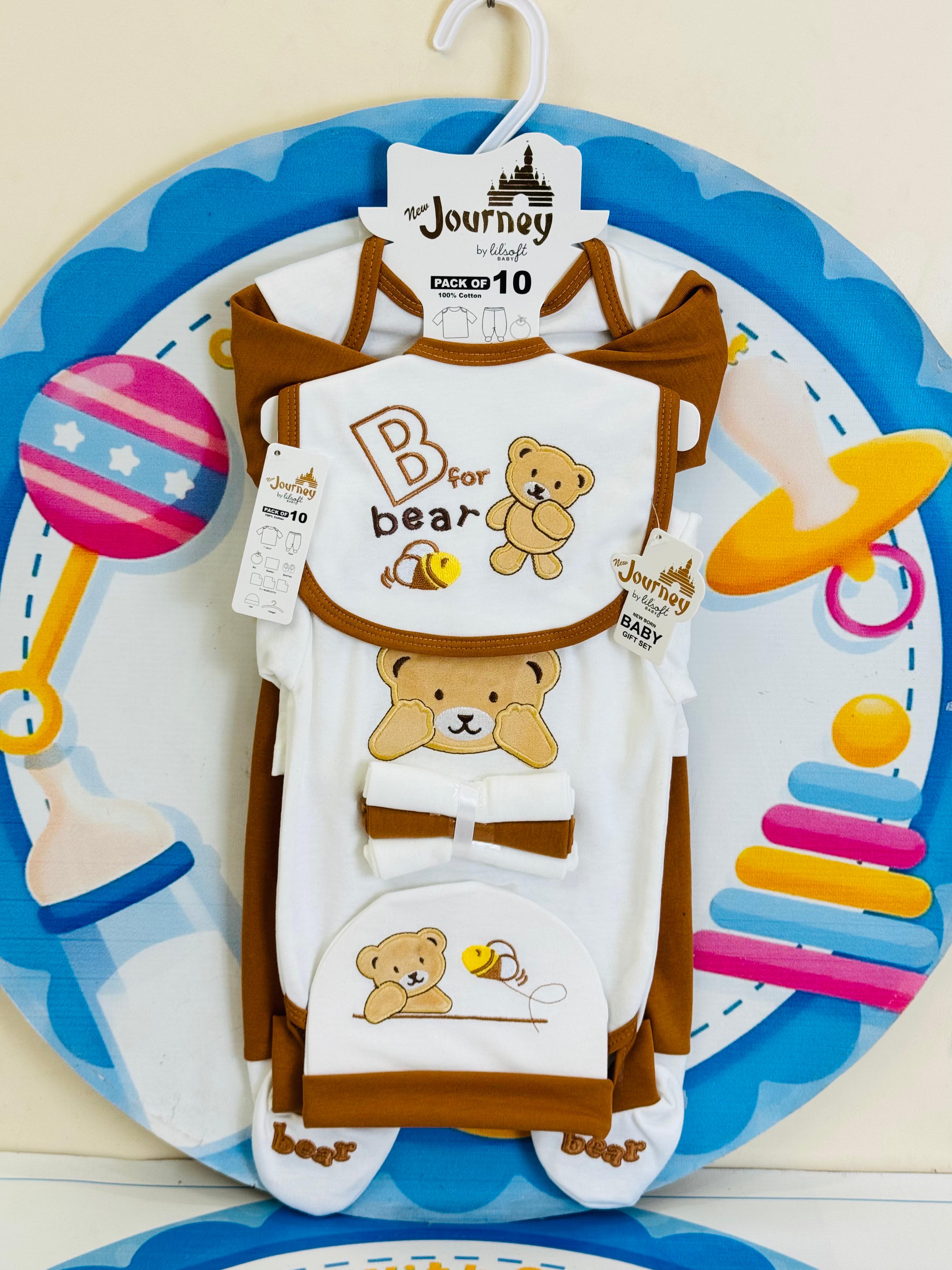 10 pcs baby starter set collection (brown)