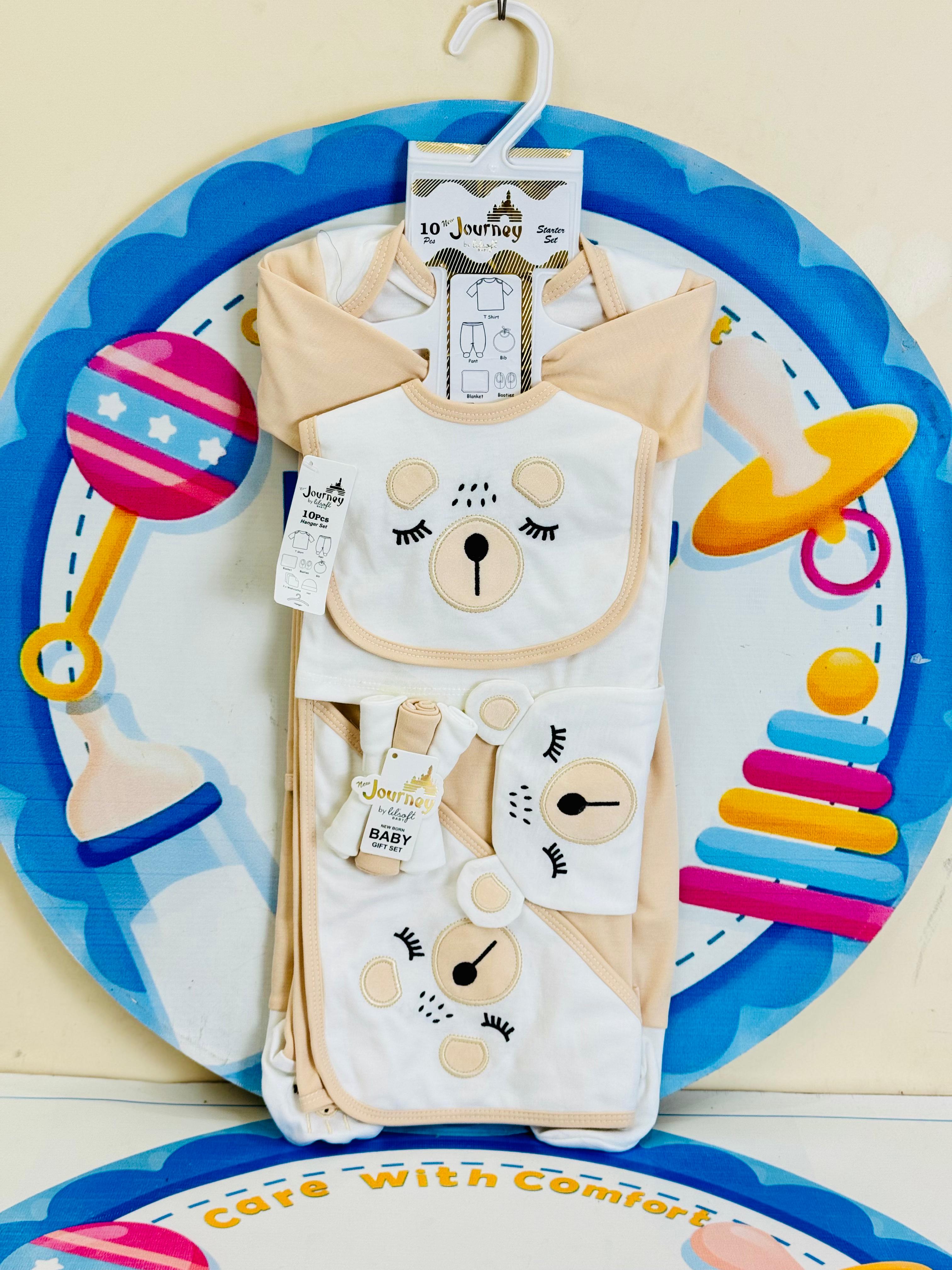 10 pcs baby starter set collection (Cream)