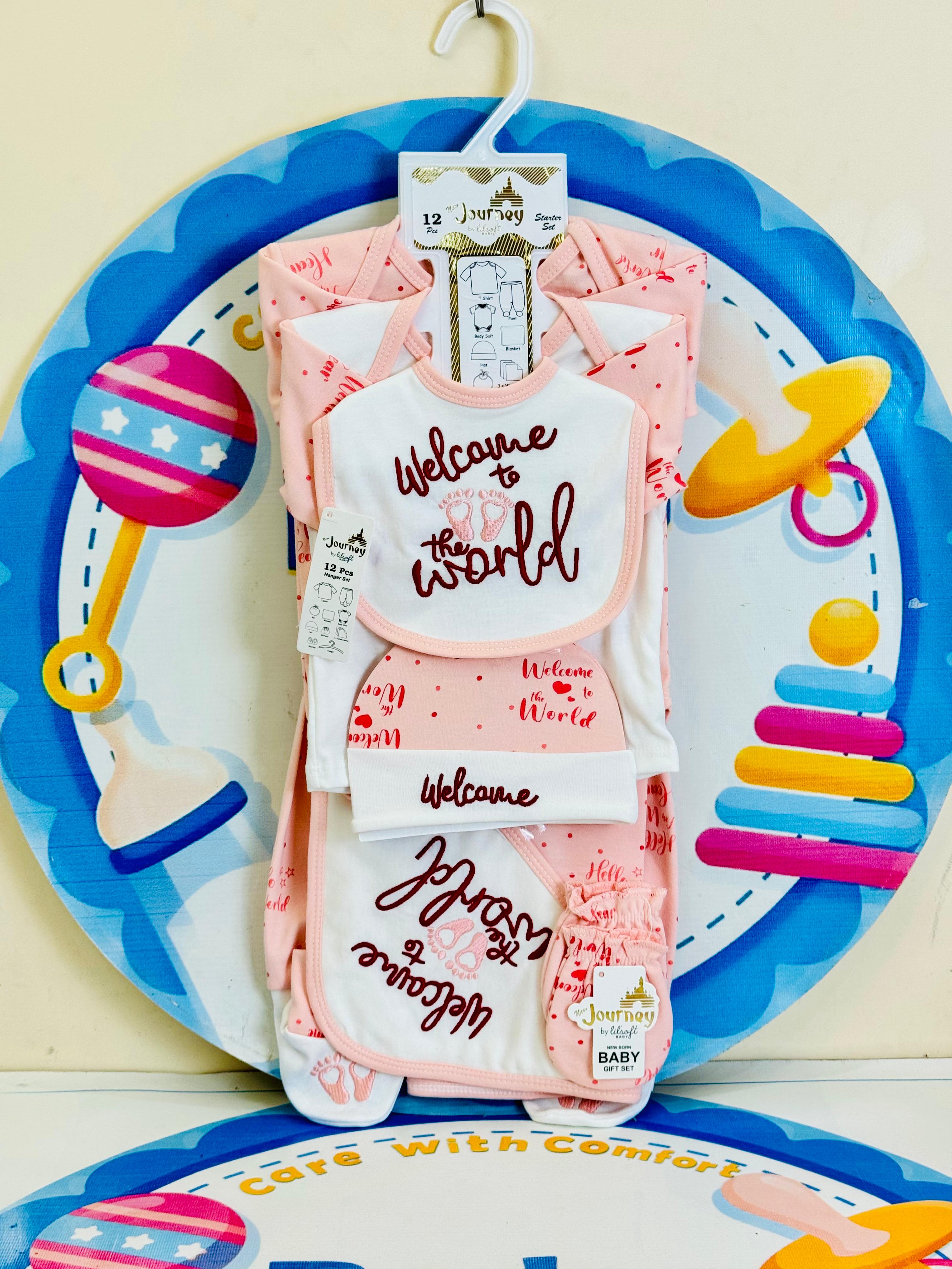 12 pcs baby starter set collection (Pink)