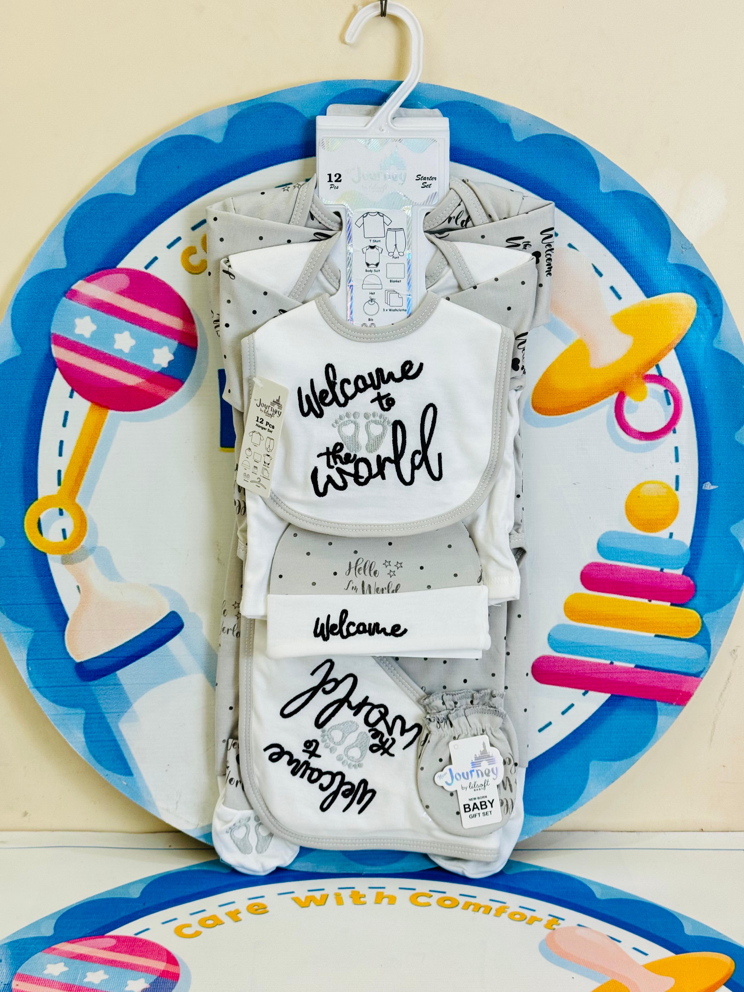 12 pcs baby starter set collection (Grey)