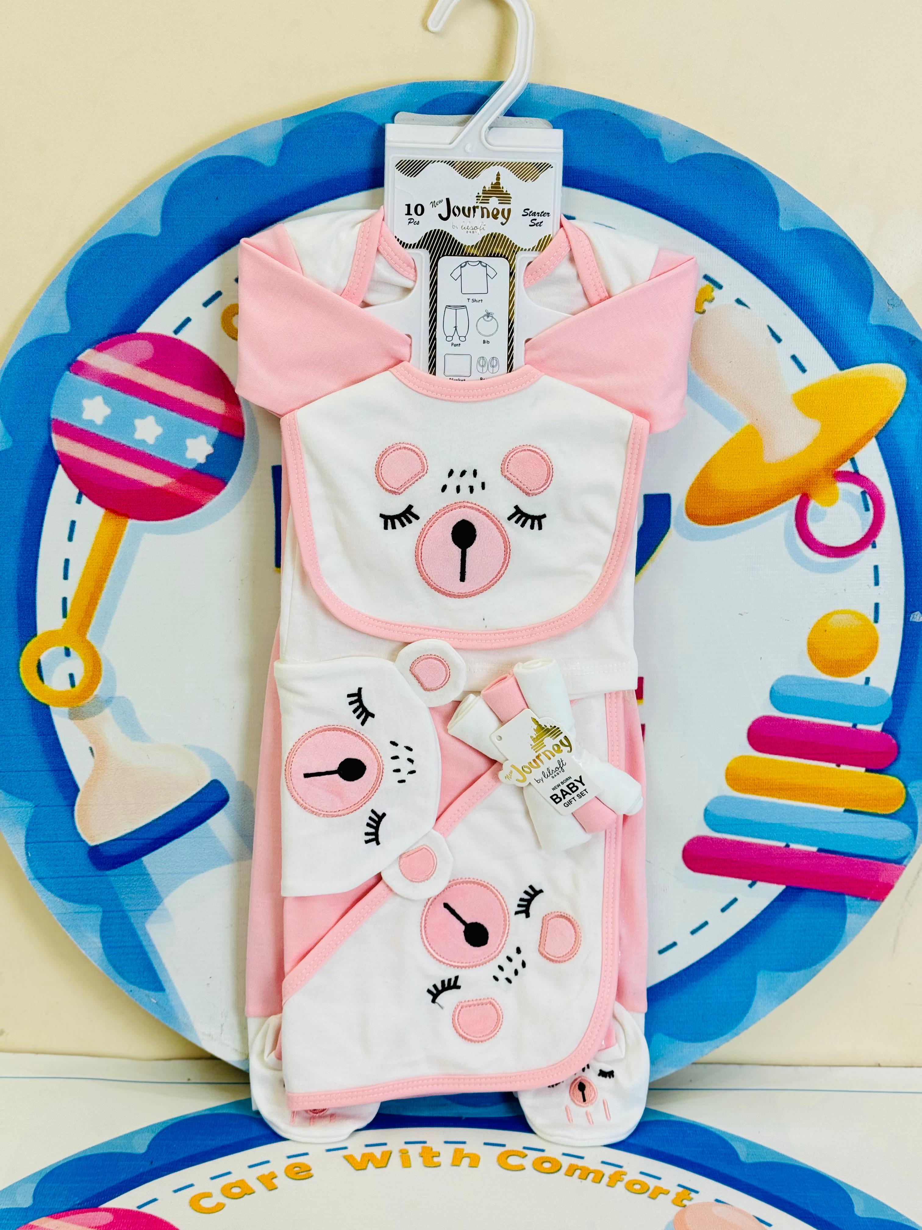 10 pcs baby starter set collection (Pink)
