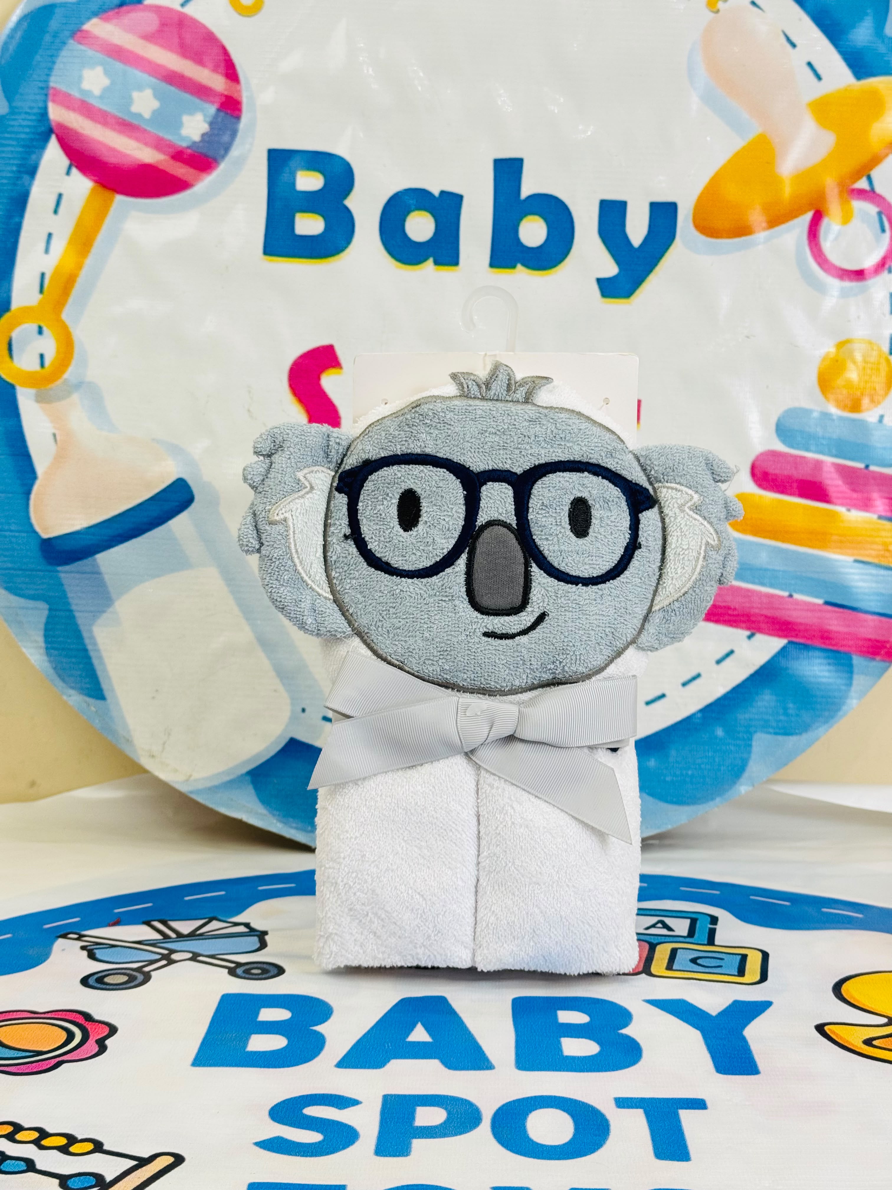 Hudson Baby Branded Baby Hooded Bath Towels(WG)