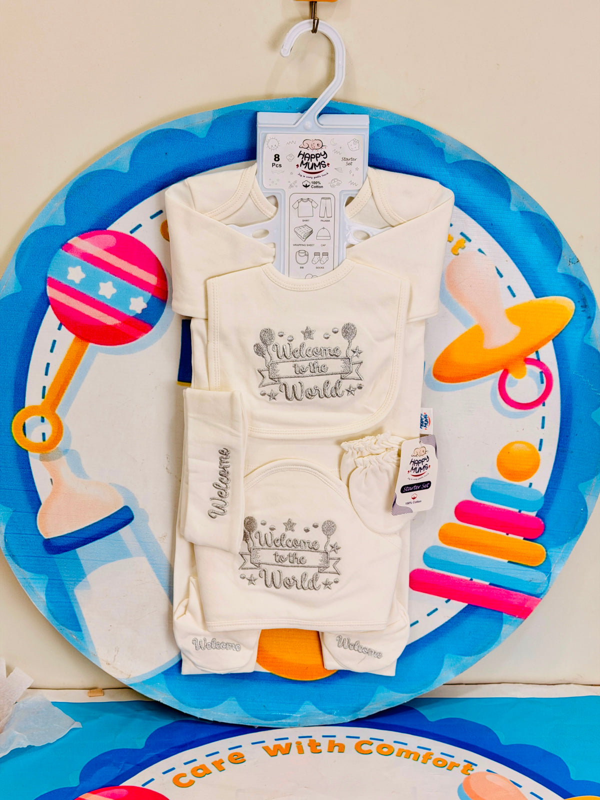 8pcs baby starter set collection (White Silver)