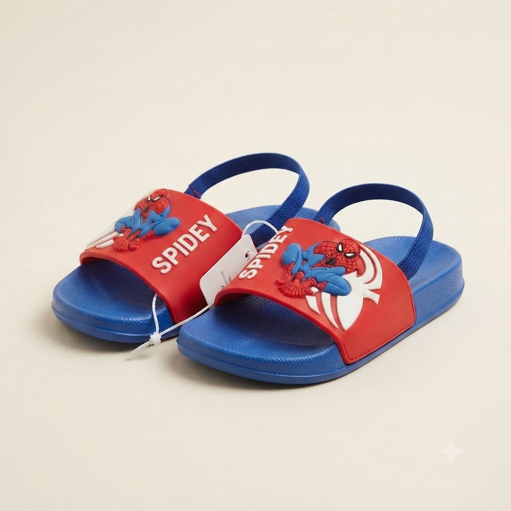 spiderman slides, spider man sandals, kids superhero slippers, boys sandals, kids slides, cartoon slippers, toddler sandals, eva sandals, anti slip slippers, children footwear, superhero shoes, boys slippers, summer sandals, lightweight slides, kids fashion, casual sandals, back strap slippers
