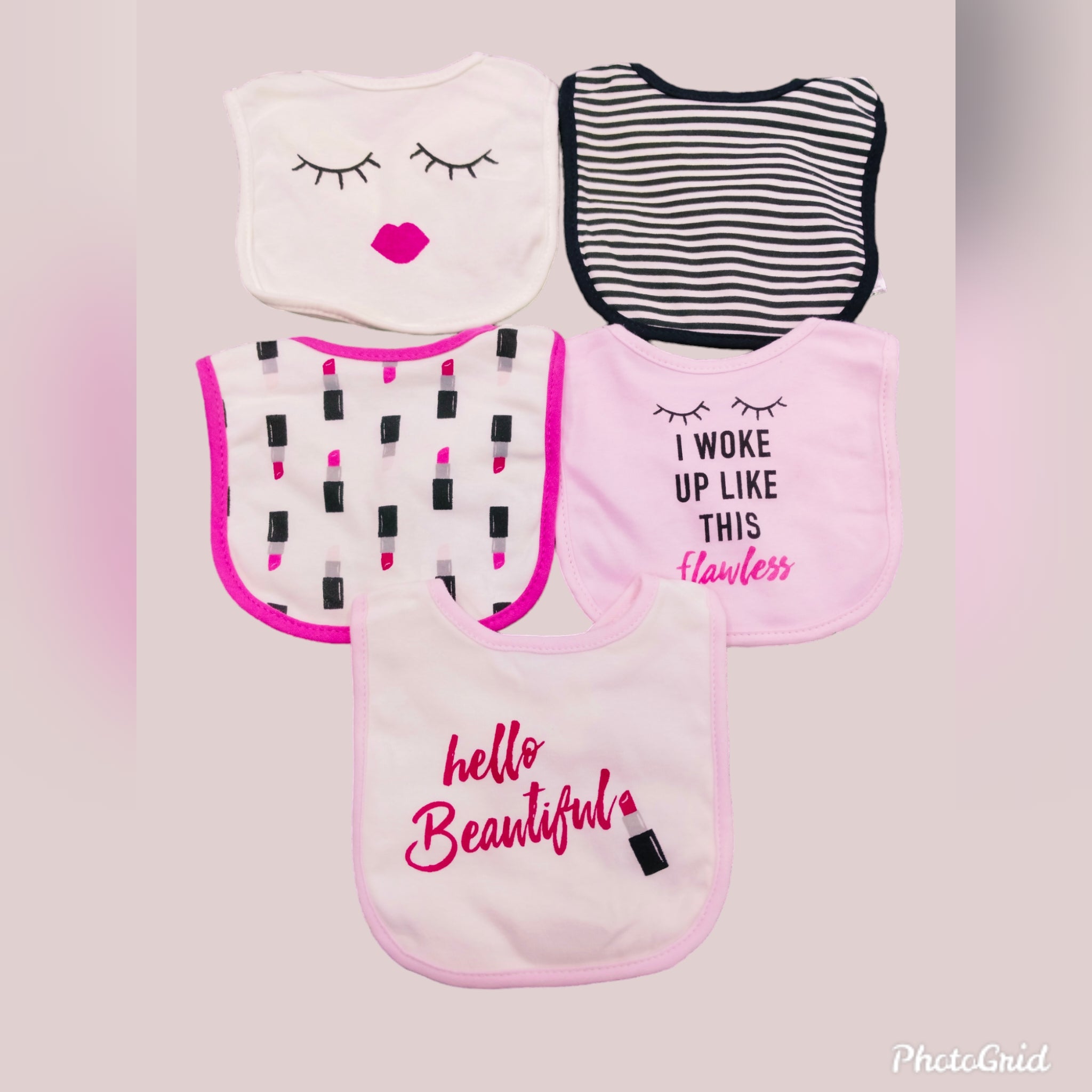 BABY BIBS-HUDSON BRAND-PACK OF 5