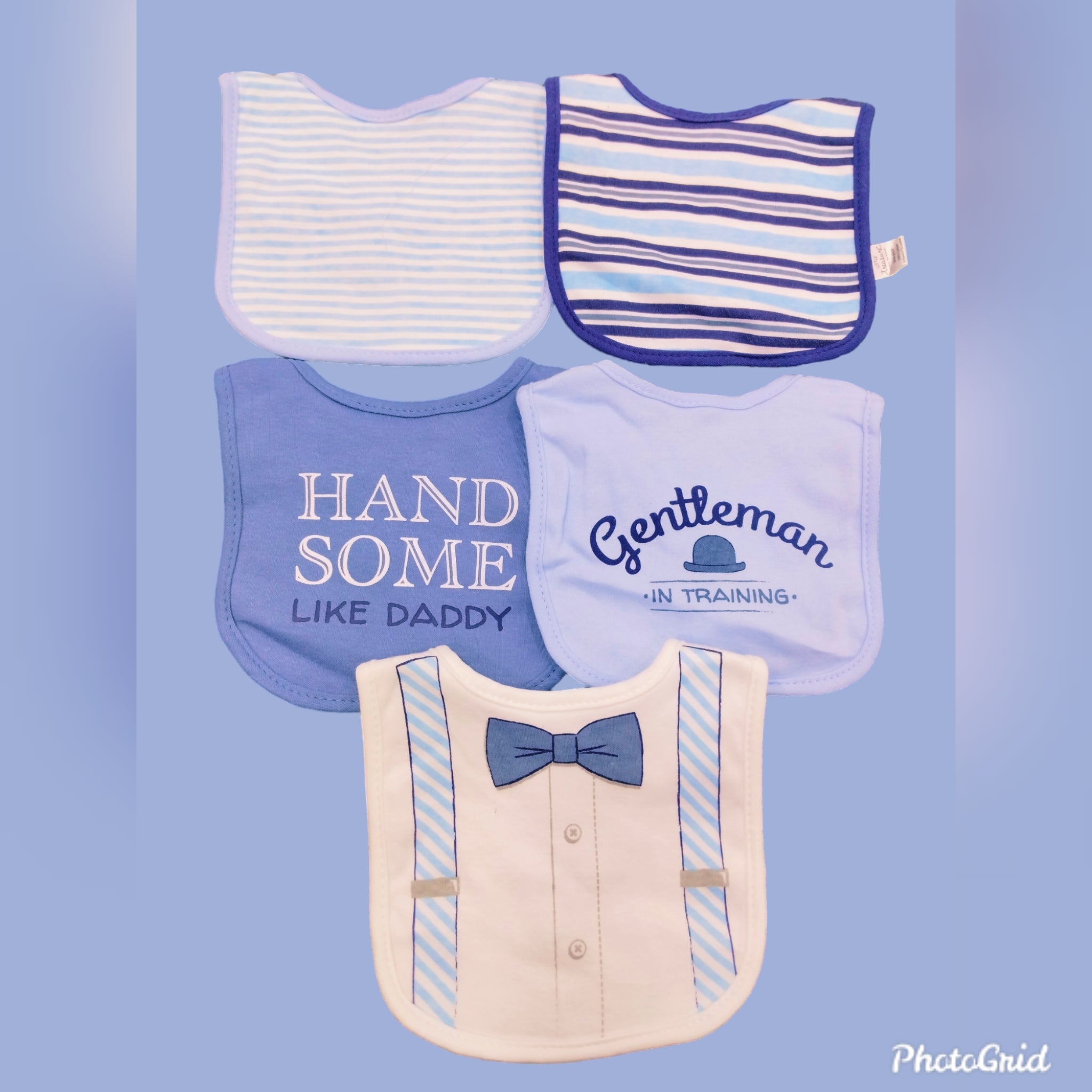 BABY BIBS-HUDSON BRAND-PACK OF 5