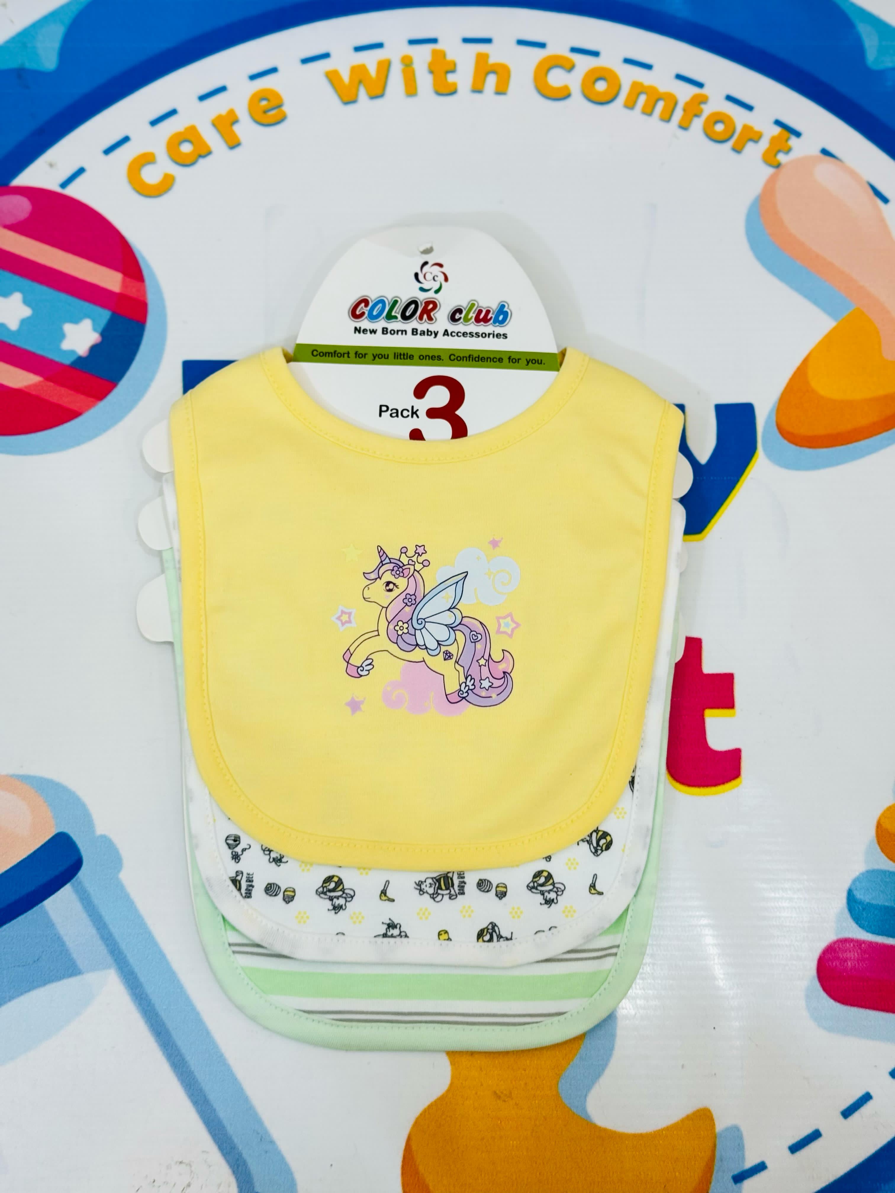 👶✨ Premium Baby Bibs Set of 3 – Thailand Quality 💯
Upgrade your baby’s mealtime in style with our imported baby bibs set, crafted with love and care from Thailand's finest babywear standards. Designed for maximum comfort, cleanliness, and cuteness!
🔹 Pack of 3 adorable bibs – perfect for daily use
🔹 Soft, skin-friendly & absorbent material
🔹 Cute character designs in baby girl, boy & unisex themes
🔹 Easy snap-on closure for a secure and comfy fit
🔹 Durable stitching & washable fabric – long-lasting