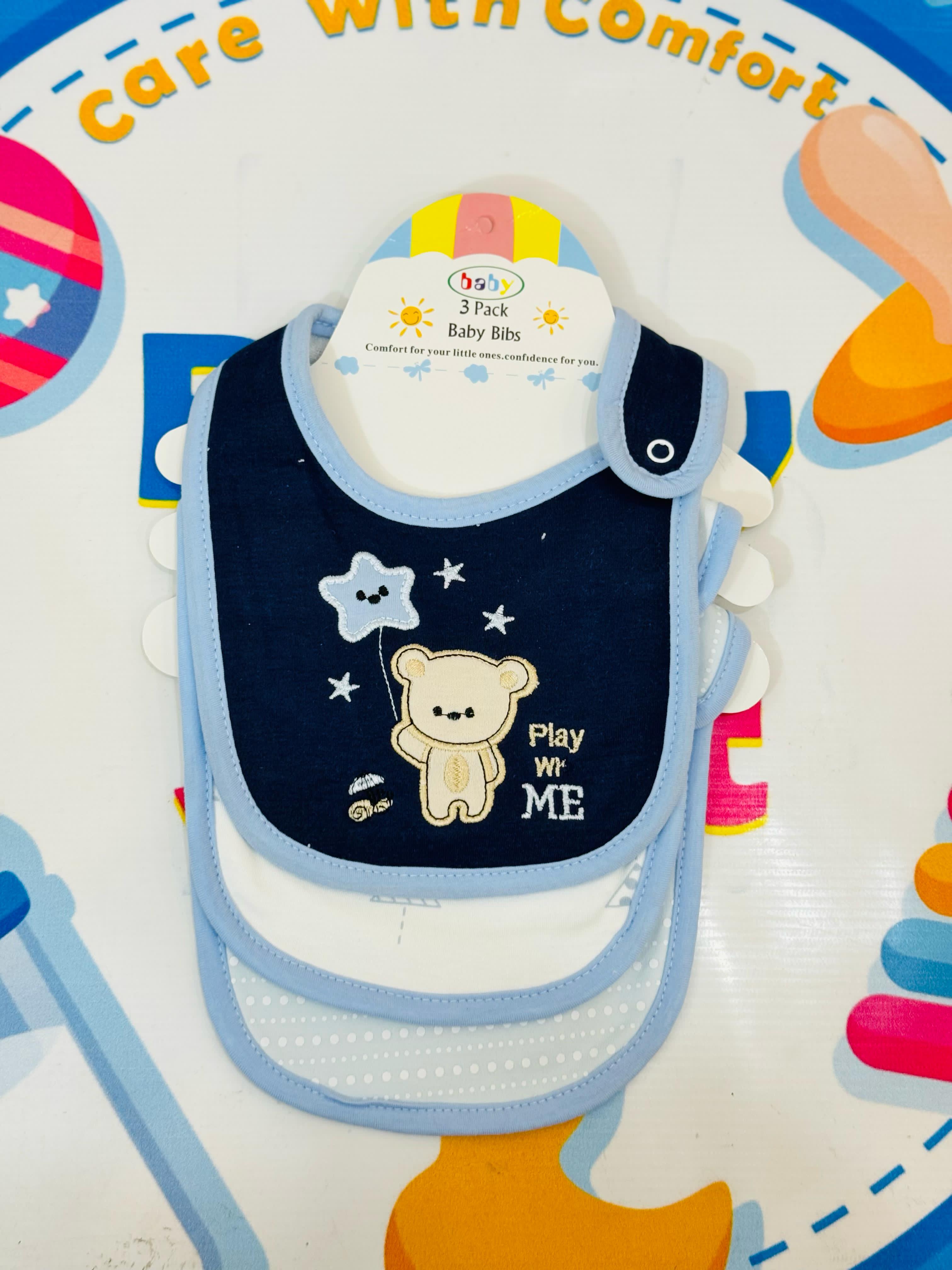 ๐ถโจ Premium Baby Bibs Set of 3 โ Thailand Quality ๐ฏ
Upgrade your babyโs mealtime in style with our imported baby bibs set, crafted with love and care from Thailand's finest babywear standards. Designed for maximum comfort, cleanliness, and cuteness!
๐น Pack of 3 adorable bibs โ perfect for daily use
๐น Soft, skin-friendly & absorbent material
๐น Cute character designs in baby girl, boy & unisex themes
๐น Easy snap-on closure for a secure and comfy fit
๐น Durable stitching & washable fabric โ long-lasting