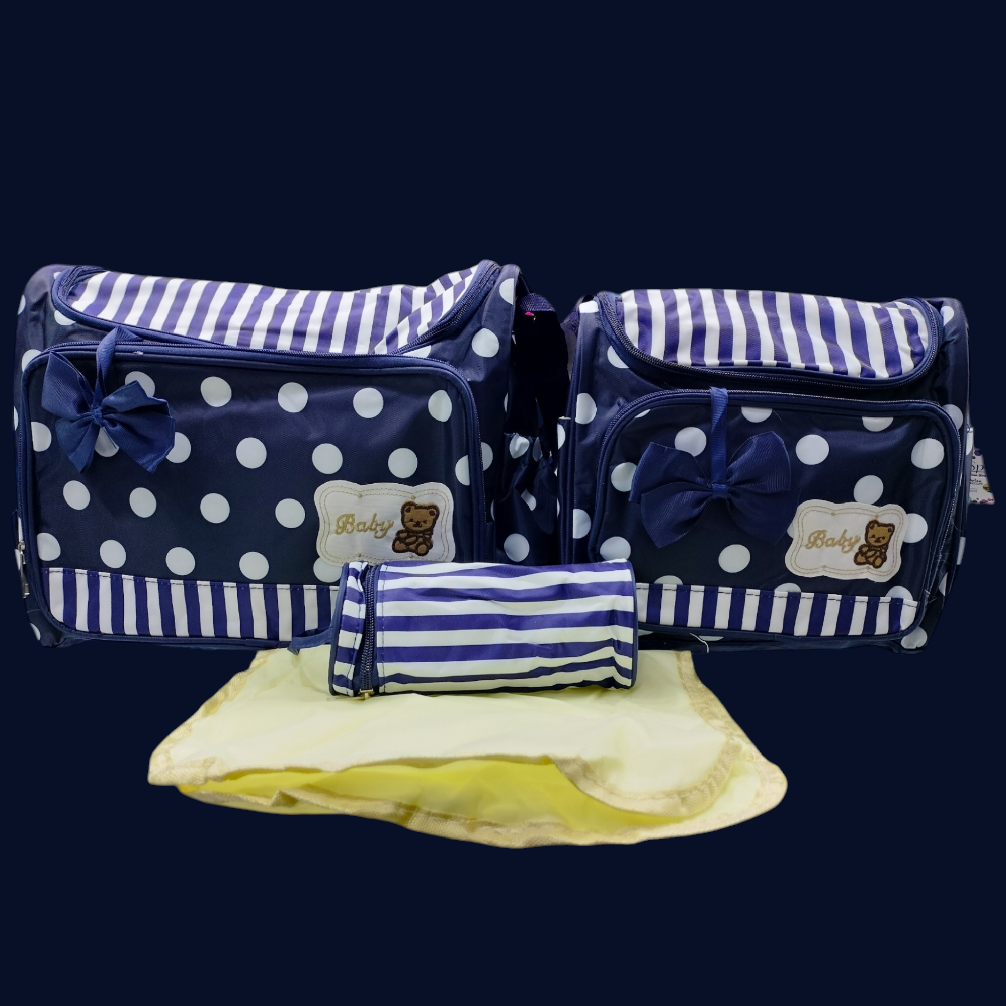 - 🎒 Baby Bag Set – The perfect solution for parents on the go!
- Includes:
- 1 Large Size Bag for all essentials
- 1 Small Size Bag for quick trips
- 1 Feeder Cover to keep bottles safe
- 1 Changing Sheet for hygiene anywhere
- Stylish and practical design with adorable details!
- Available now at www.babyspotofficial.pk
#BabyBagSet #BornBabyEssentials #ParentingMadeEasy #BabyCare #TravelWithBaby #BabySpot