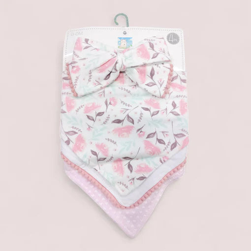 πΆβ¨ Keep your little one stylish and clean with our adorable baby bibs pack! This set includes 3 cute bibs and 1 matching hair band, designed for both functionality and fashion. Perfect for everyday use or special occasions. #BabyStyle #AdorableOutfits #ParentingEssentials