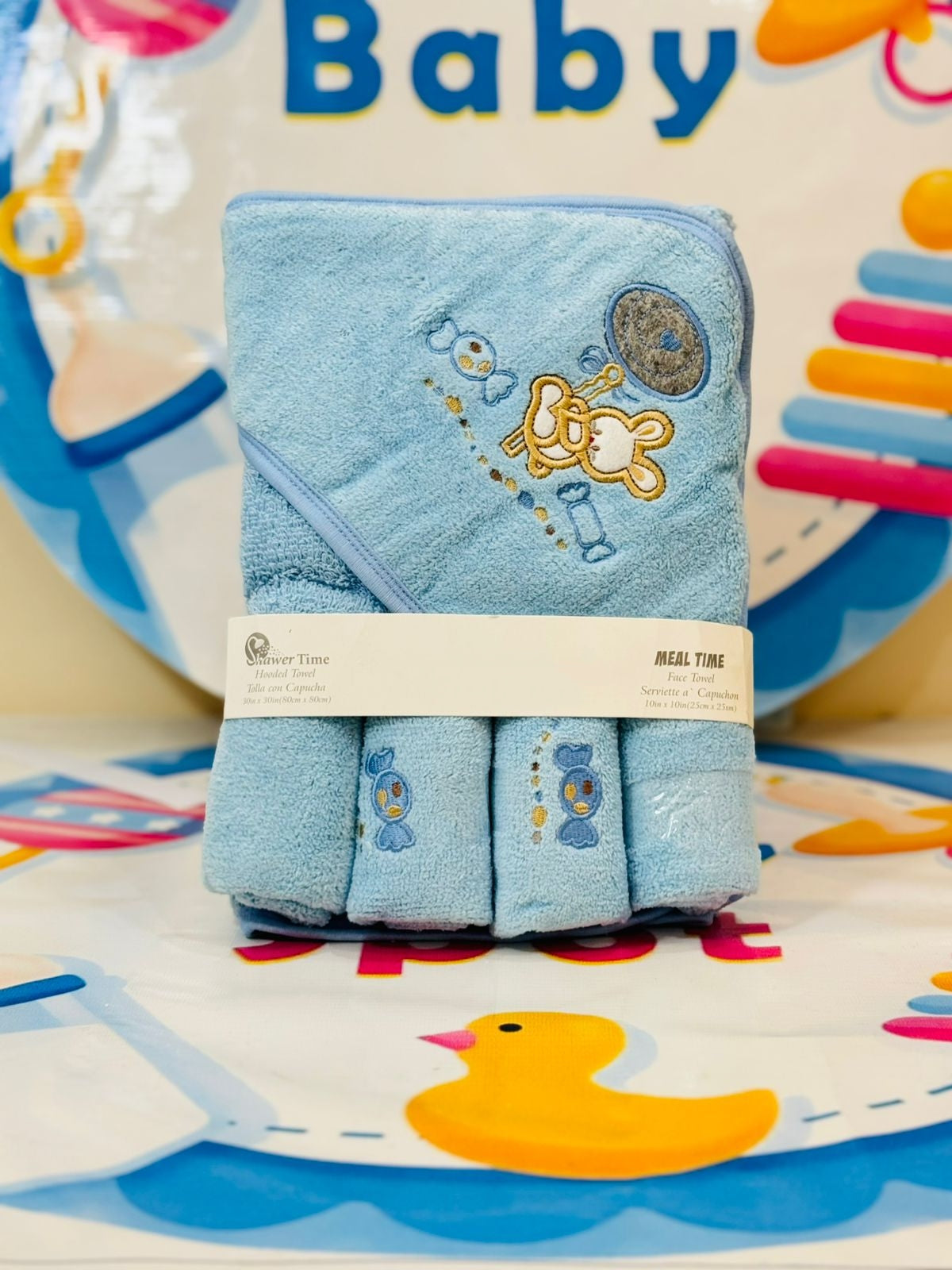 ✨ Keep your little ones comfy and dry with our premium range baby towel set! This set includes 1 soft bath towel and 4 washcloths/facetowels for everyday use. Available in 5 beautiful colors, it's a must-have for your baby's essentials.
Features:
🛁 Complete Set: Includes 1 bath towel and 4 soft, absorbent washcloths.
🌈 5 Beautiful Colors: Perfect for matching with your baby’s essentials.
💎 Premium Quality: Made with baby-friendly, super soft, and highly absorbent fabric.
🌟 Multi-Purpose Use: Ideal
