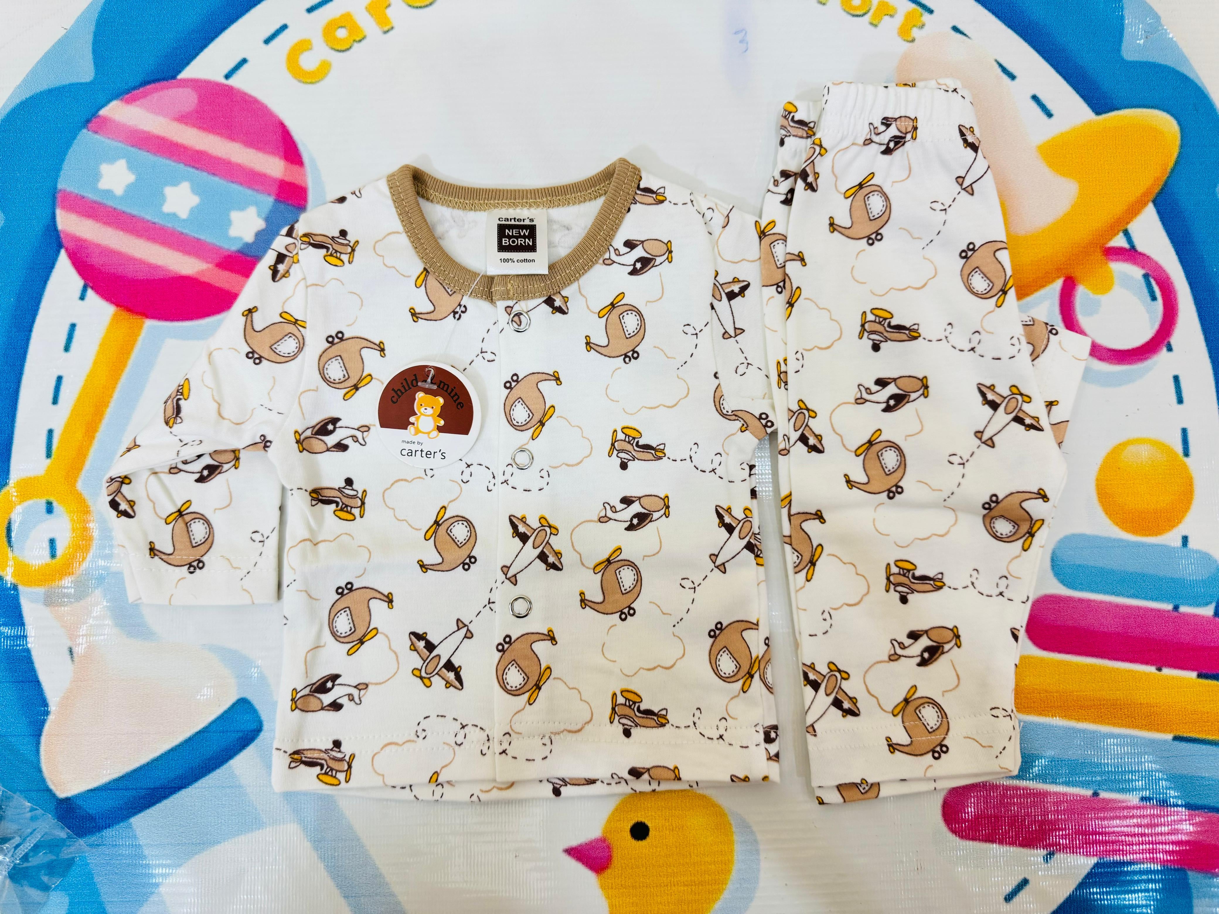 Carter’s® Baby Premium Cotton Pajama Suits – Soft, Safe & Stylish Sleepwear for Your Little One
Give your baby the comfort of trusted international quality with the Carter’s® premium pajama suits collection – now available in Pakistan! Made from 100% soft cotton, these adorable pajama suits are perfect for newborns and infants, ensuring cozy nights and playful days.
Product Highlights:
Authentic Carter’s® Quality – A globally trusted baby brand
100% Cotton Fabric – Breathable, gentle, and skin-friendly