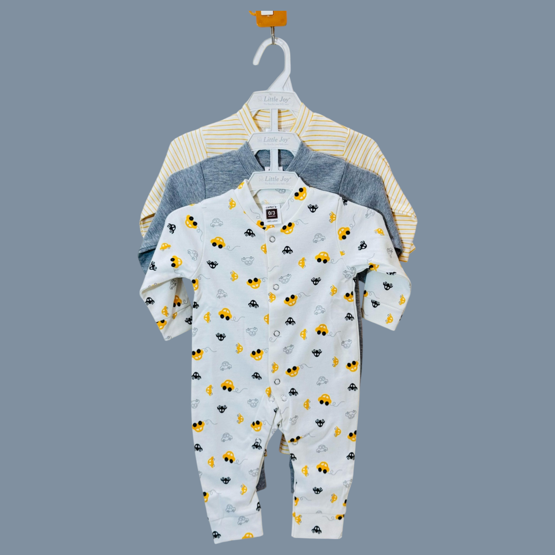 Baby Pack of 3 Sleep Suit Rompers Collection