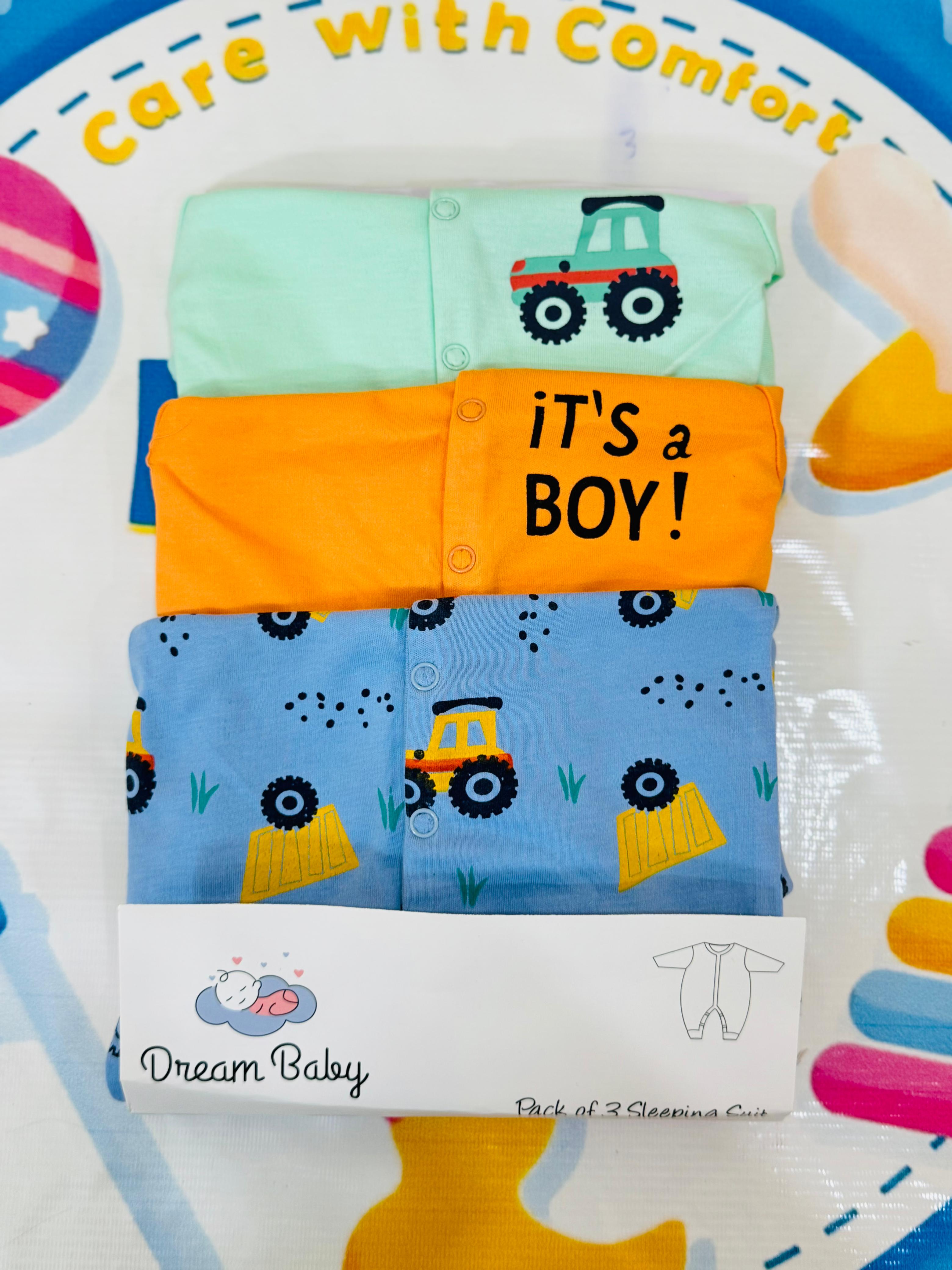 Dream Baby® Premium 3-Piece Sleepsuits / Rompers Set – 100% Cotton Comfort for Newborns
Wrap your newborn in pure softness with the Dream Baby® premium 3-piece romper set, specially designed to keep your little one cozy, comfortable, and stylish from day one. Made with 100% breathable cotton, these baby sleepsuits are gentle on sensitive skin and perfect for both day and night.
Why parents in Pakistan love it:
Trusted Brand: Dream Baby® is known for premium-quality babywear globally
Set of 3 Rompers: A