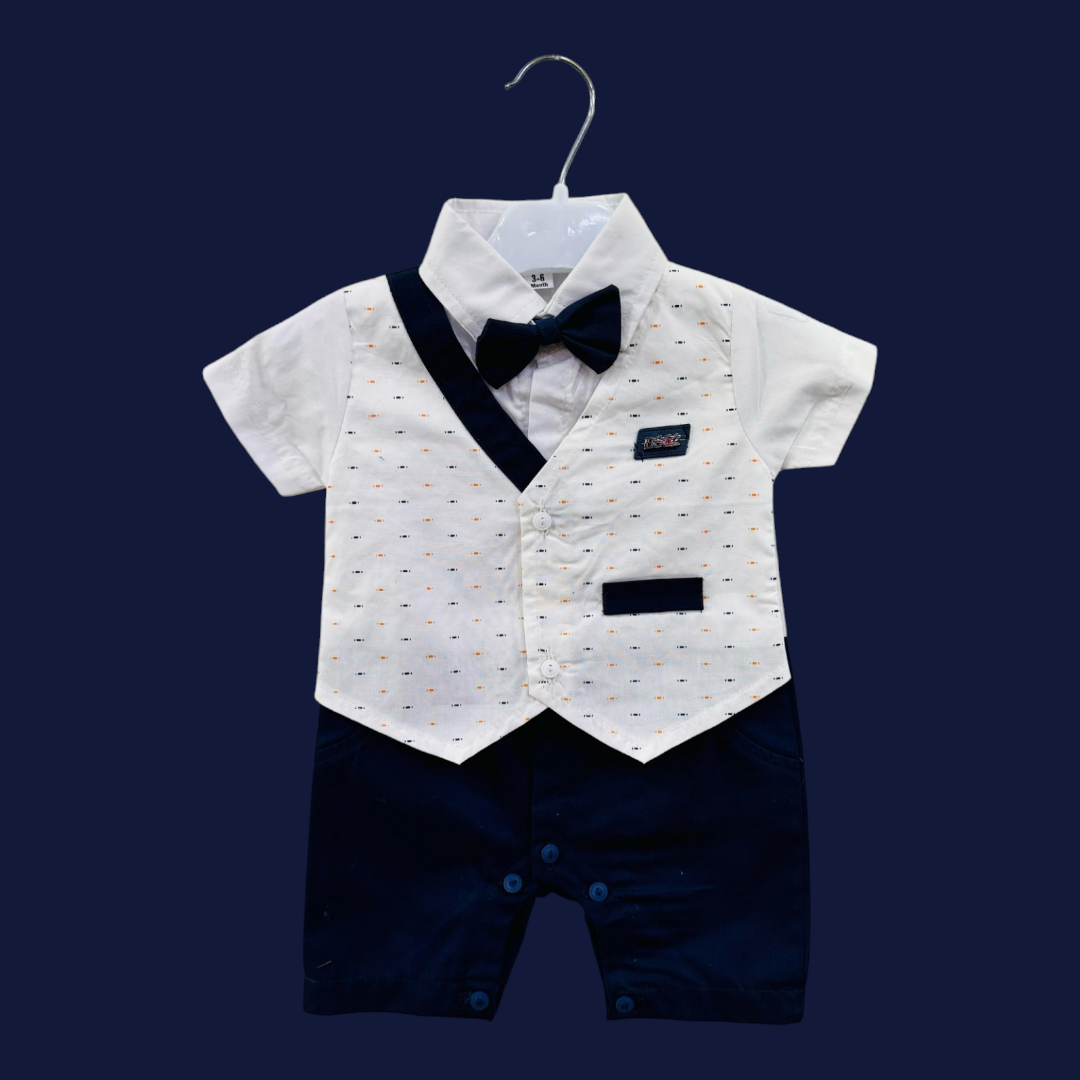 Boys Gentleman Tuxedo Rompers